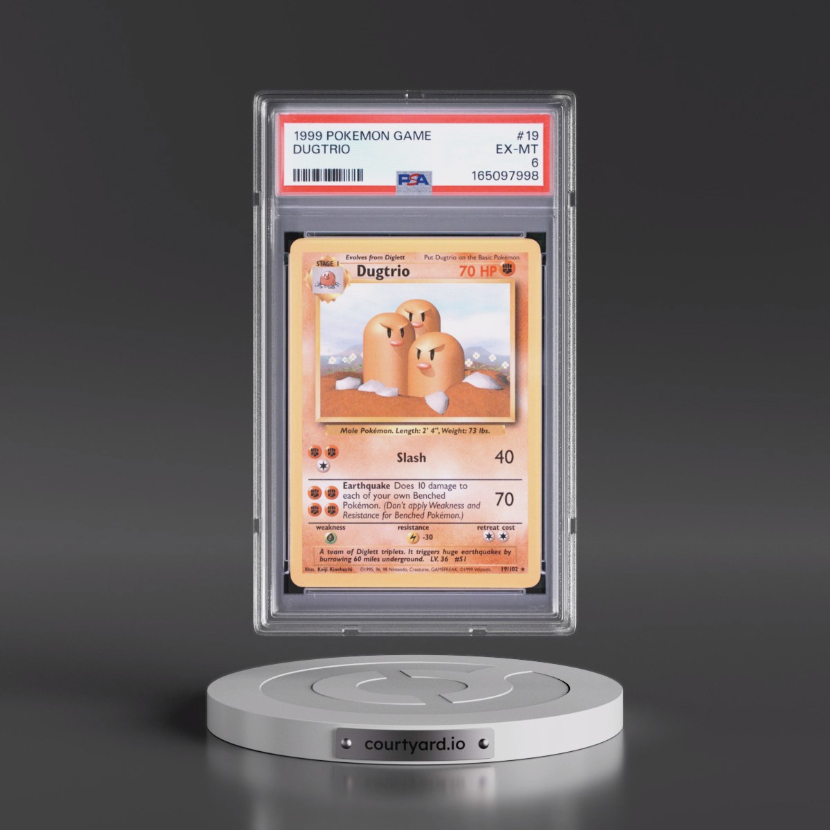 1999 Pokémon Game #19 Dugtrio (PSA 6 EX-MT)