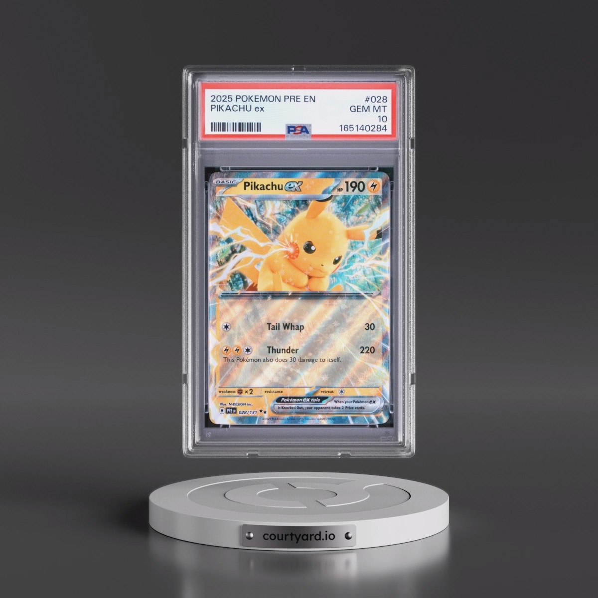 2025 Pokémon Pre EN-Prismatic Evolutions #028 Pikachu EX - Holo (PSA 10 GEM MINT)