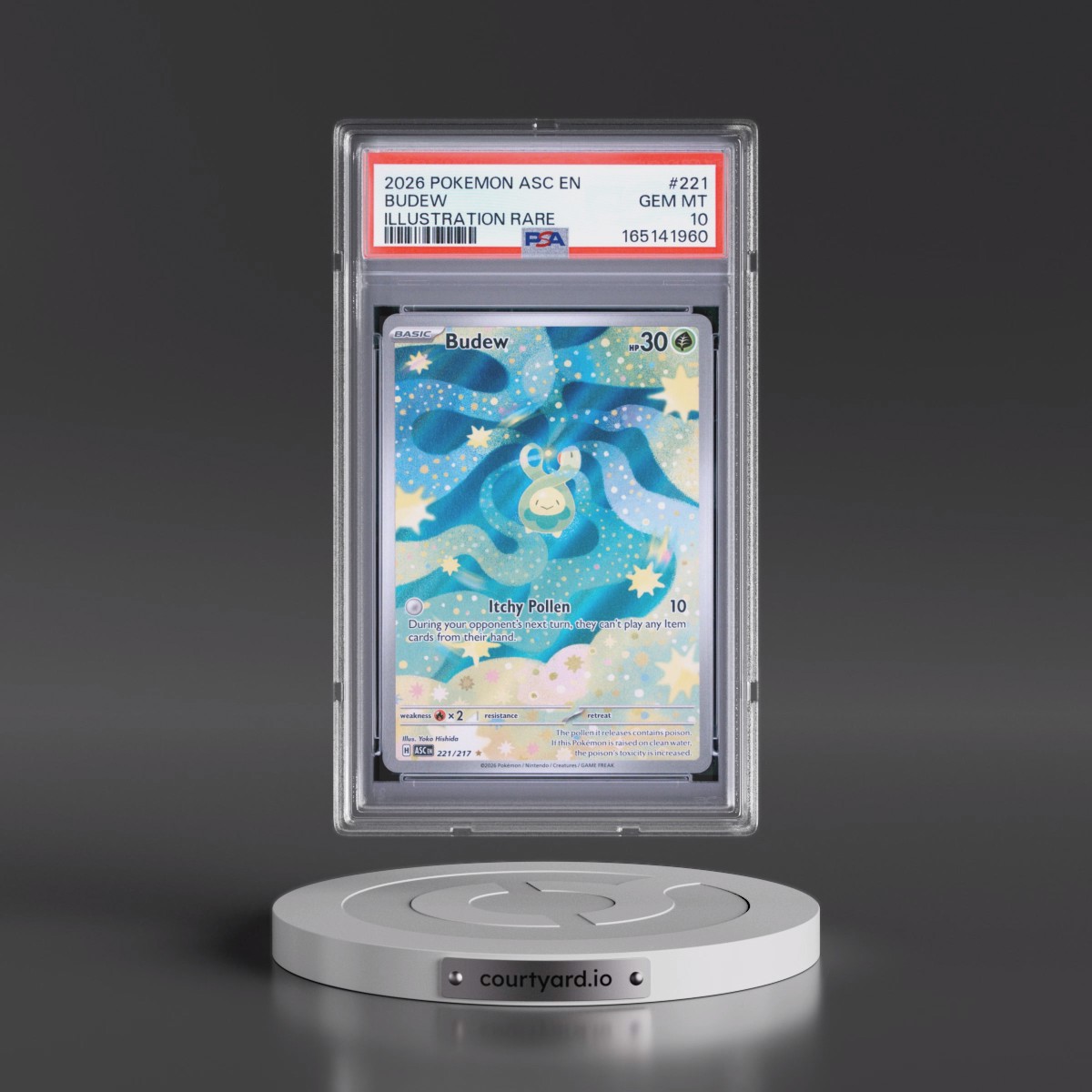 2026 Pokémon Asc EN-Ascended Heroes #221 Budew - Illustration Rare (PSA 10 GEM MINT)