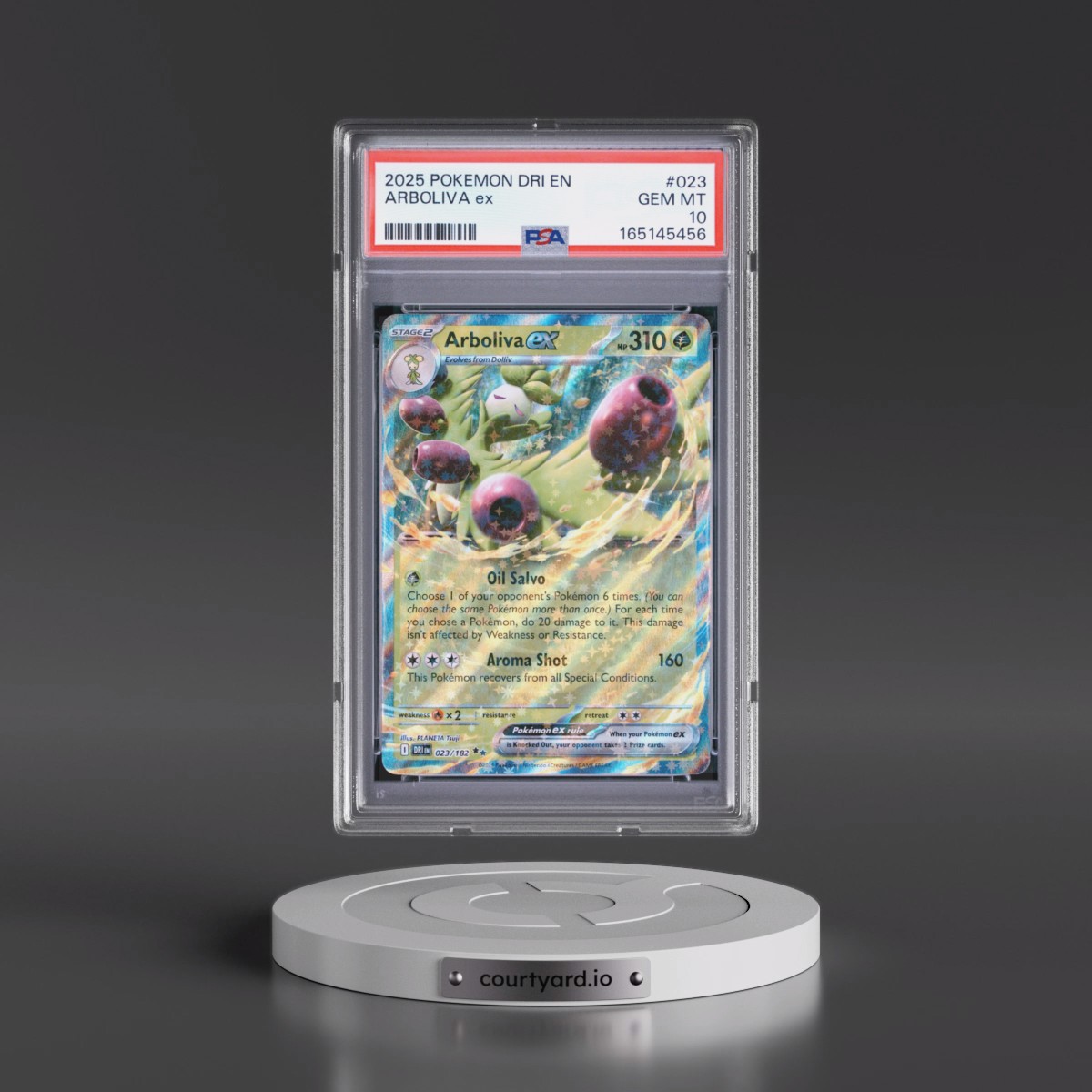 2025 Pokémon Dri EN-Destined Rivals #023 Arboliva EX - Holo (PSA 10 GEM MINT)