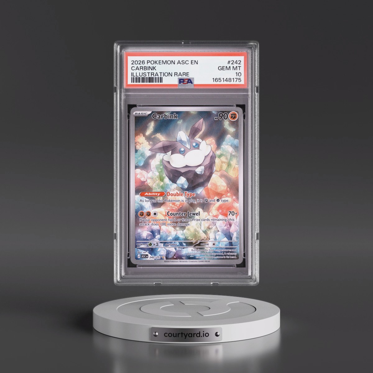 2026 Pokémon Asc EN-Ascended Heroes #242 Carbink - Illustration Rare (PSA 10 GEM MINT)