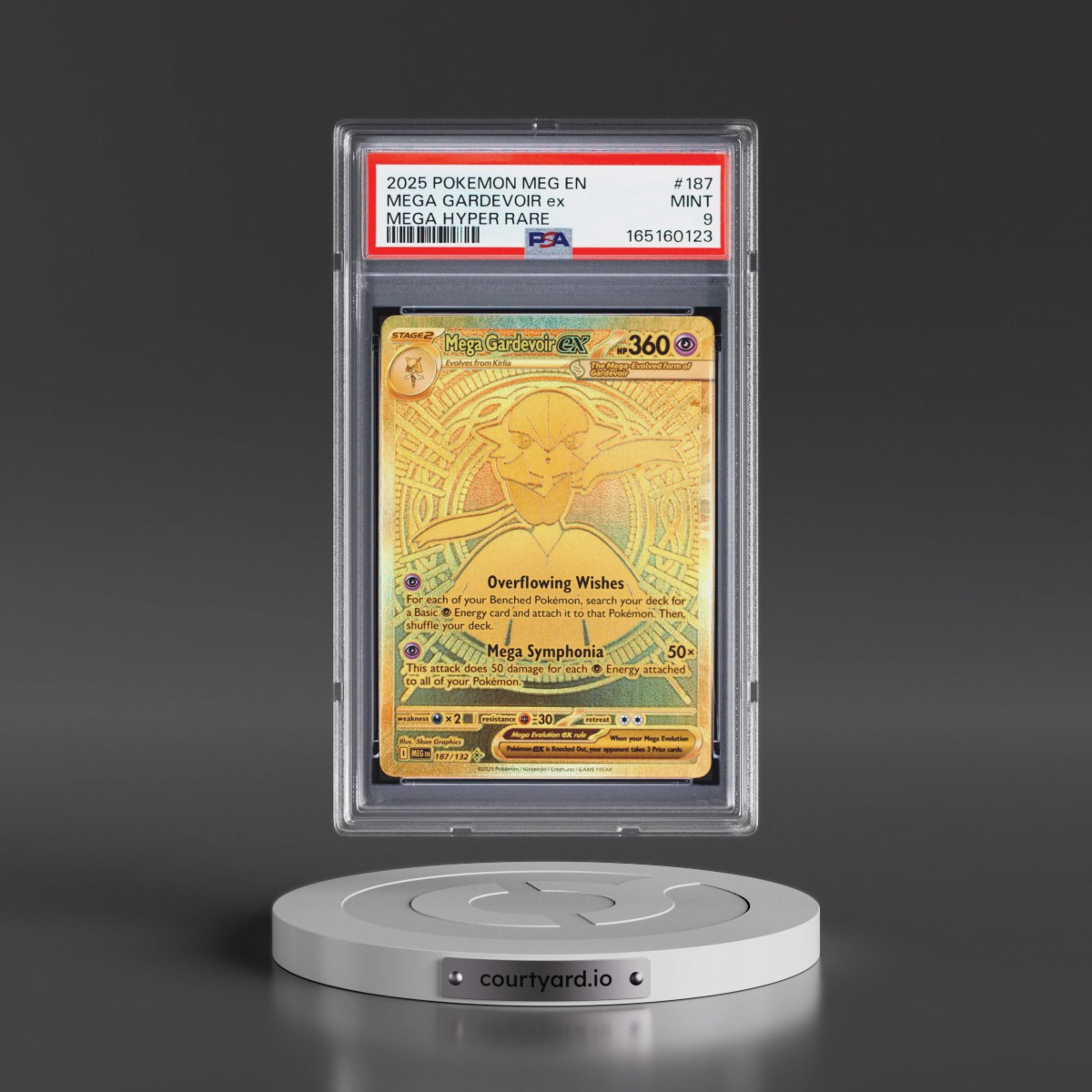 2025 Pokémon Meg EN-Mega Evolution Mega Gardevoir EX - Holo Mega Hyper Rare #187 PSA 9