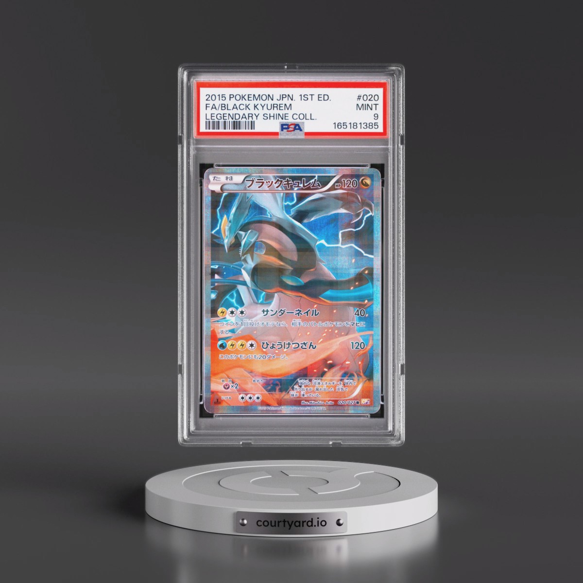 2015 Pokémon Legendary Shine Collection #020 Black Kyurem - 1st Edition Full Art (PSA 9 MINT)