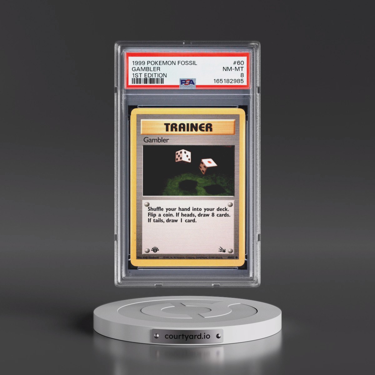 1999 Pokémon Fossil #60 Gambler - 1st Edition (PSA 8 NM-MT)