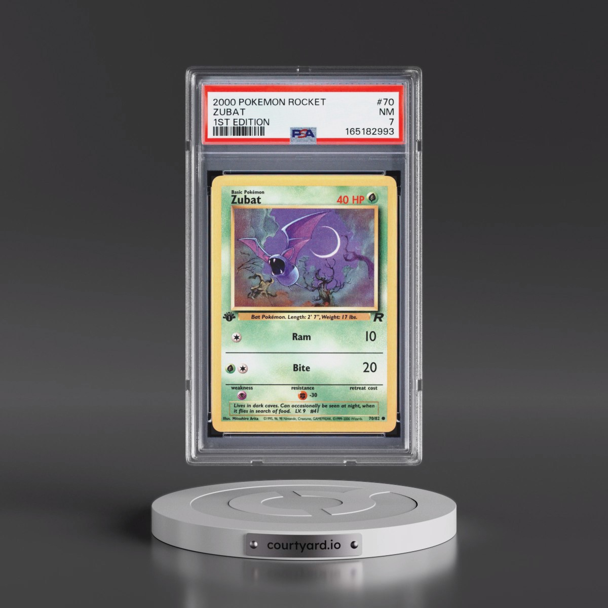 2000 Pokémon Rocket #70 Zubat - 1st Edition (PSA 7 NM)