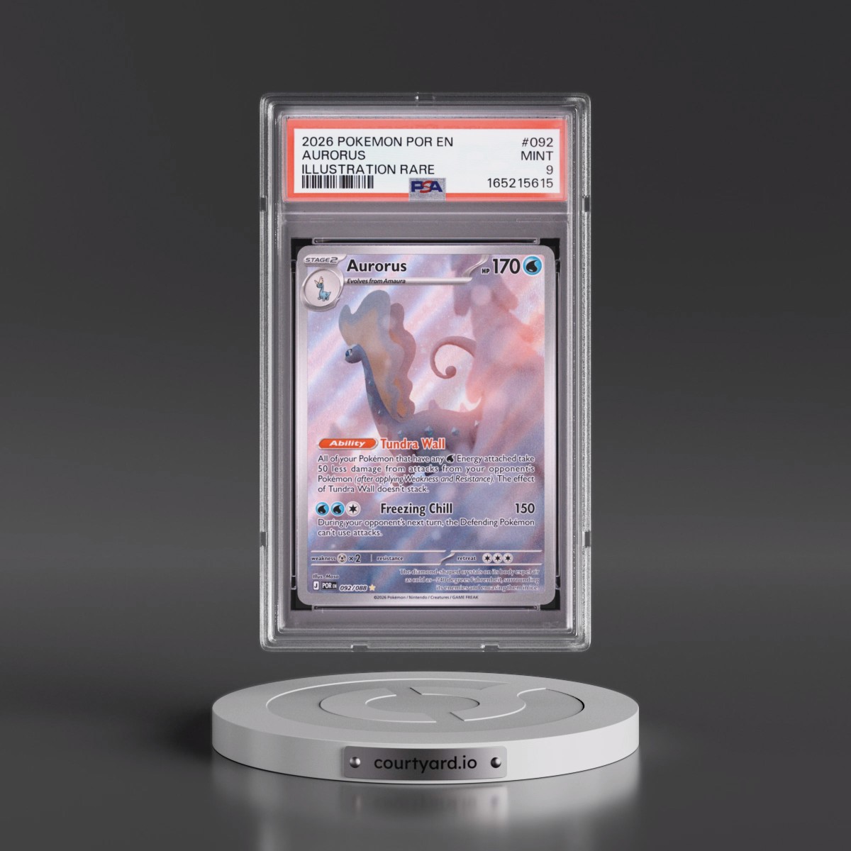2026 Pokémon Por EN-Perfect Order #092 Aurorus - Illustration Rare (PSA 9 MINT)