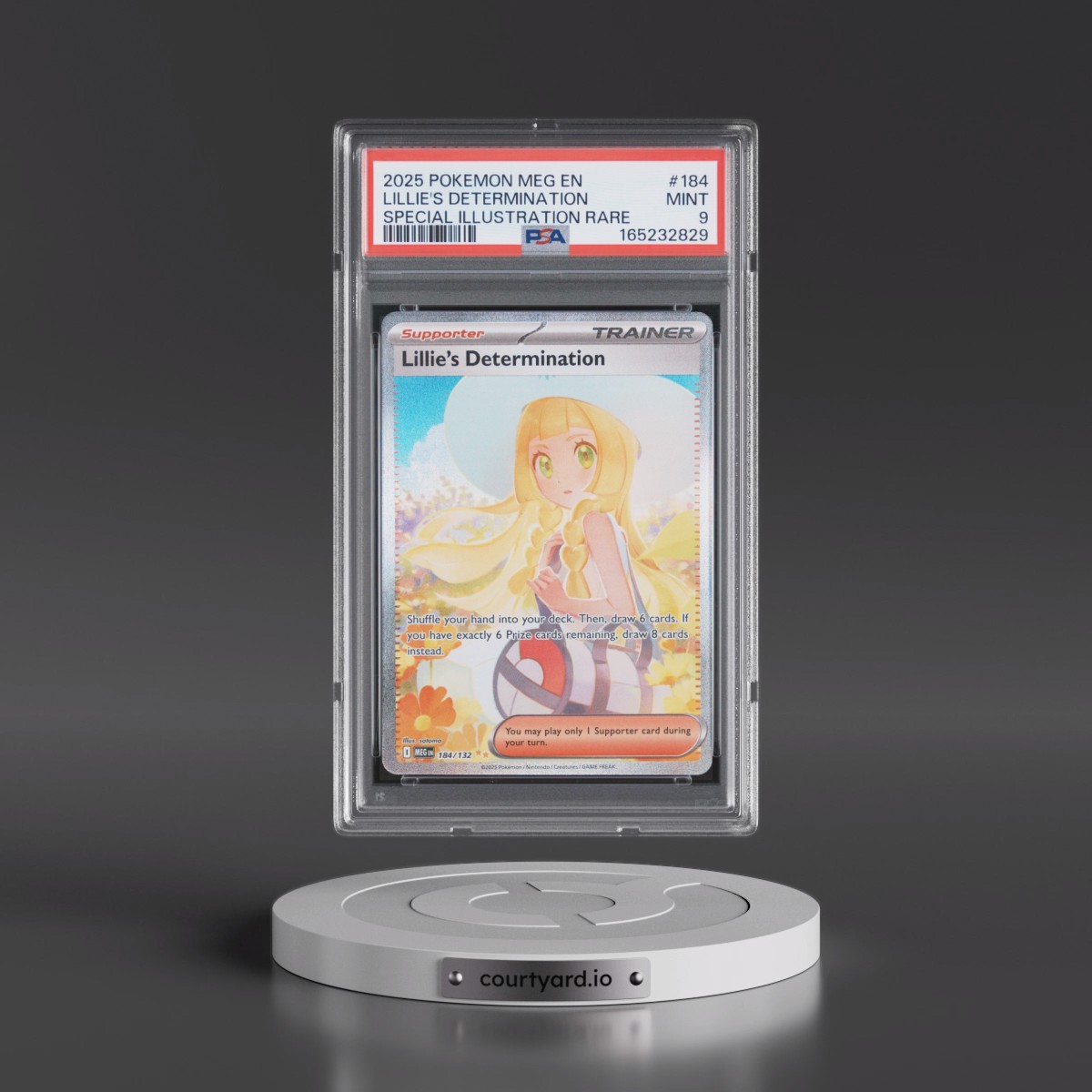2025 Pokémon Meg EN-Mega Evolution #184 Lillie's Determination - Special Illustration Rare (PSA 9 MINT)