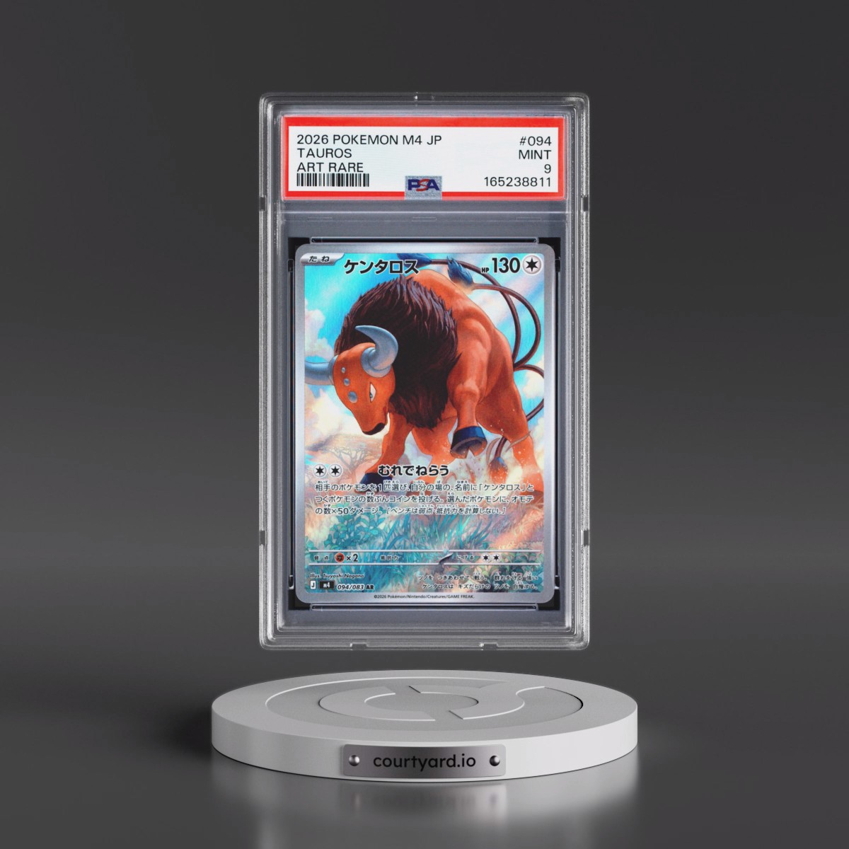 2026 Pokémon M4-Ninja Spinner #094 Tauros - Art Rare (PSA 9 MINT)