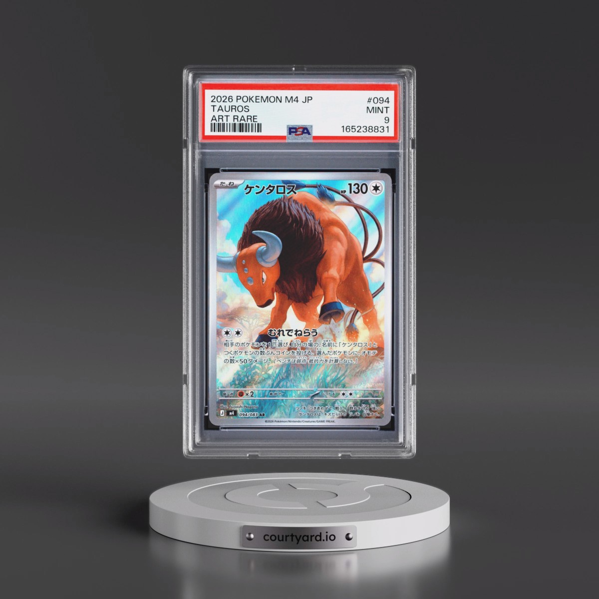 2026 Pokémon M4-Ninja Spinner #094 Tauros - Art Rare (PSA 9 MINT)