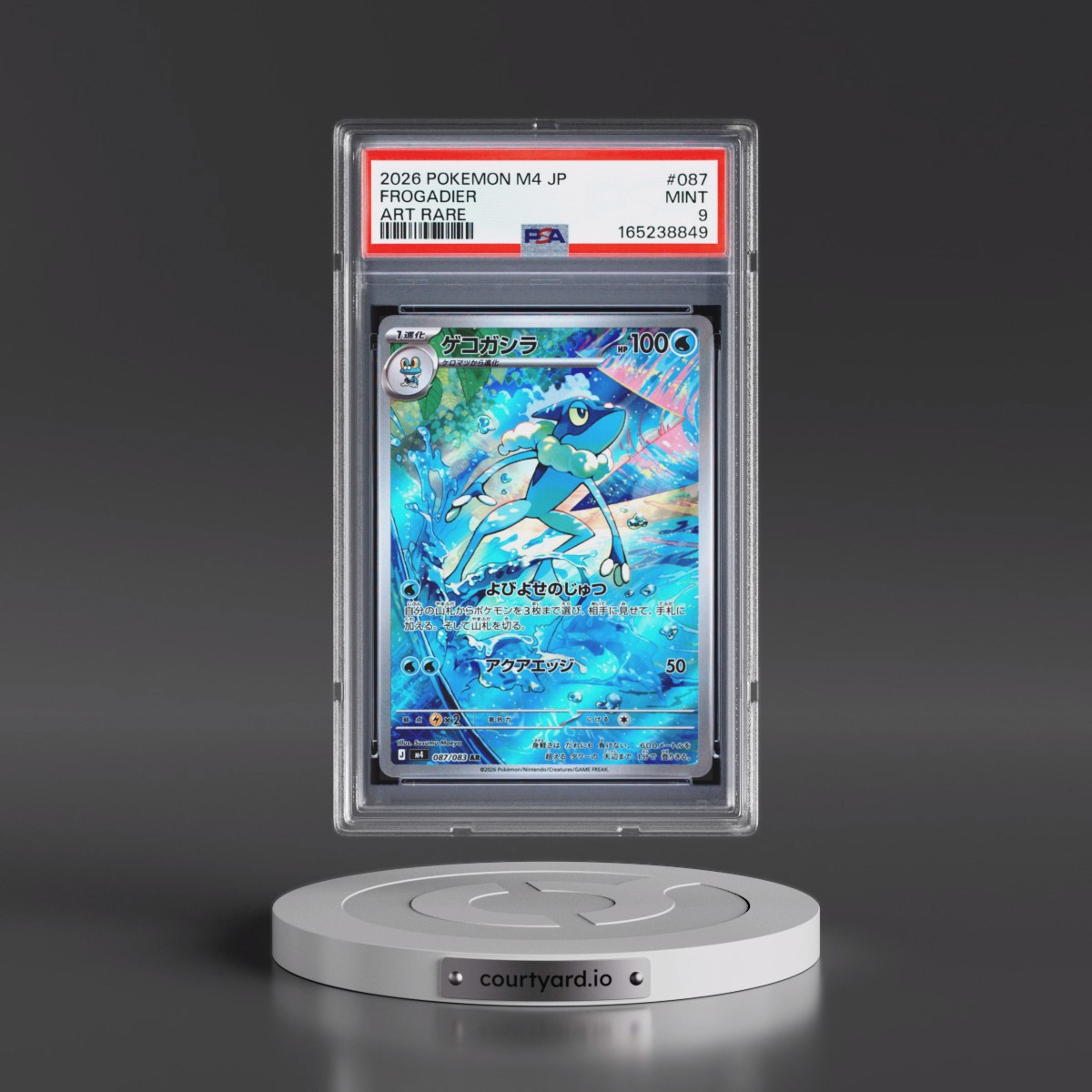 2026 Pokémon M4-Ninja Spinner #087 Frogadier - Art Rare (PSA 9 MINT)