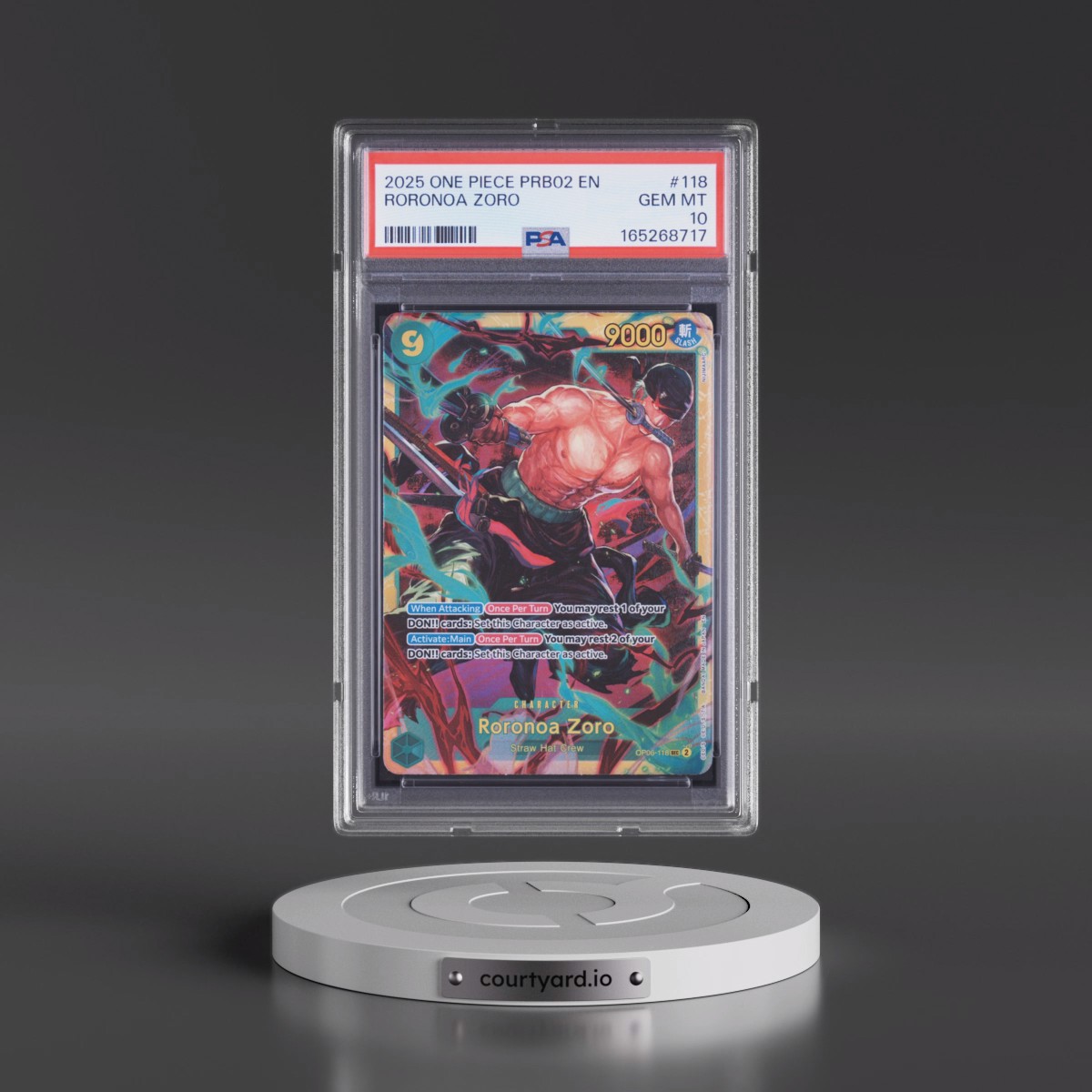2025 One Piece PRB02-Premium Booster -One Piece Card the Best- Vol.2 Roronoa Zoro #118 PSA 10