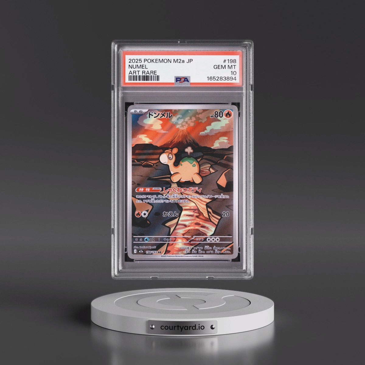 2025 Pokémon M2a-Mega Dream EX #198 Numel - Art Rare (PSA 10 GEM MINT)