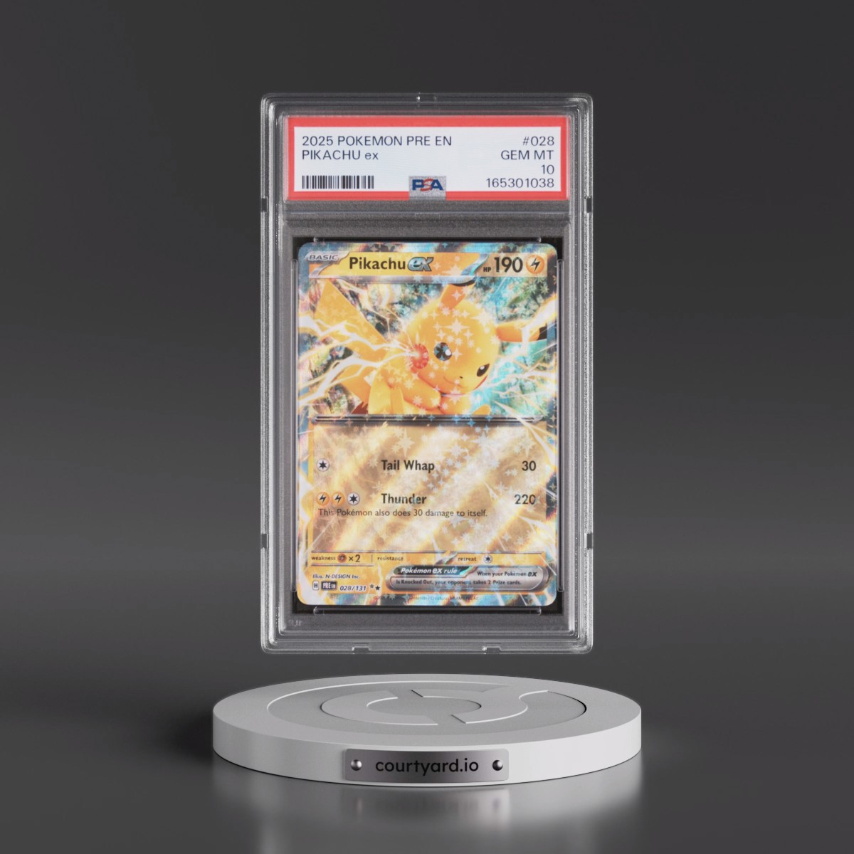 2025 Pokémon Pre EN-Prismatic Evolutions #028 Pikachu EX - Holo (PSA 10 GEM MINT)