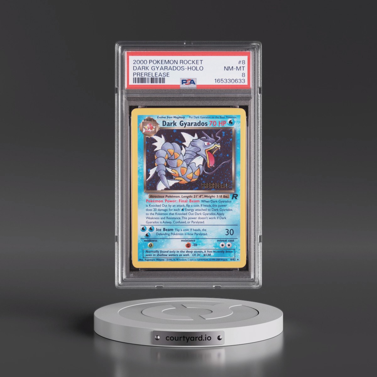 2000 Pokémon Rocket Dark Gyarados - Holo Prerelease #8 PSA 8