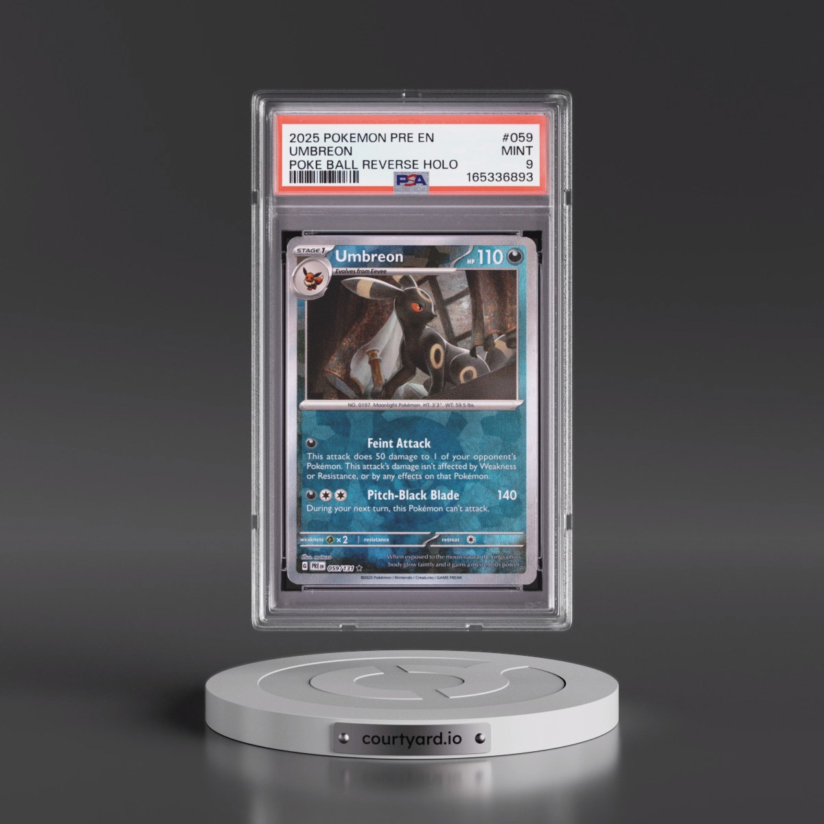 2025 Pokémon Pre EN-Prismatic Evolutions #059 Umbreon - Reverse Holo Poke Ball (PSA 9 MINT)