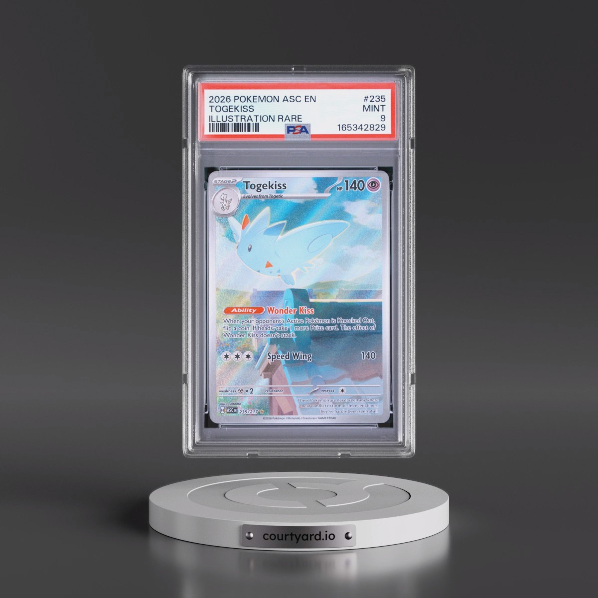 2026 Pokémon Asc EN-Ascended Heroes #235 Togekiss - Illustration Rare (PSA 9 MINT)