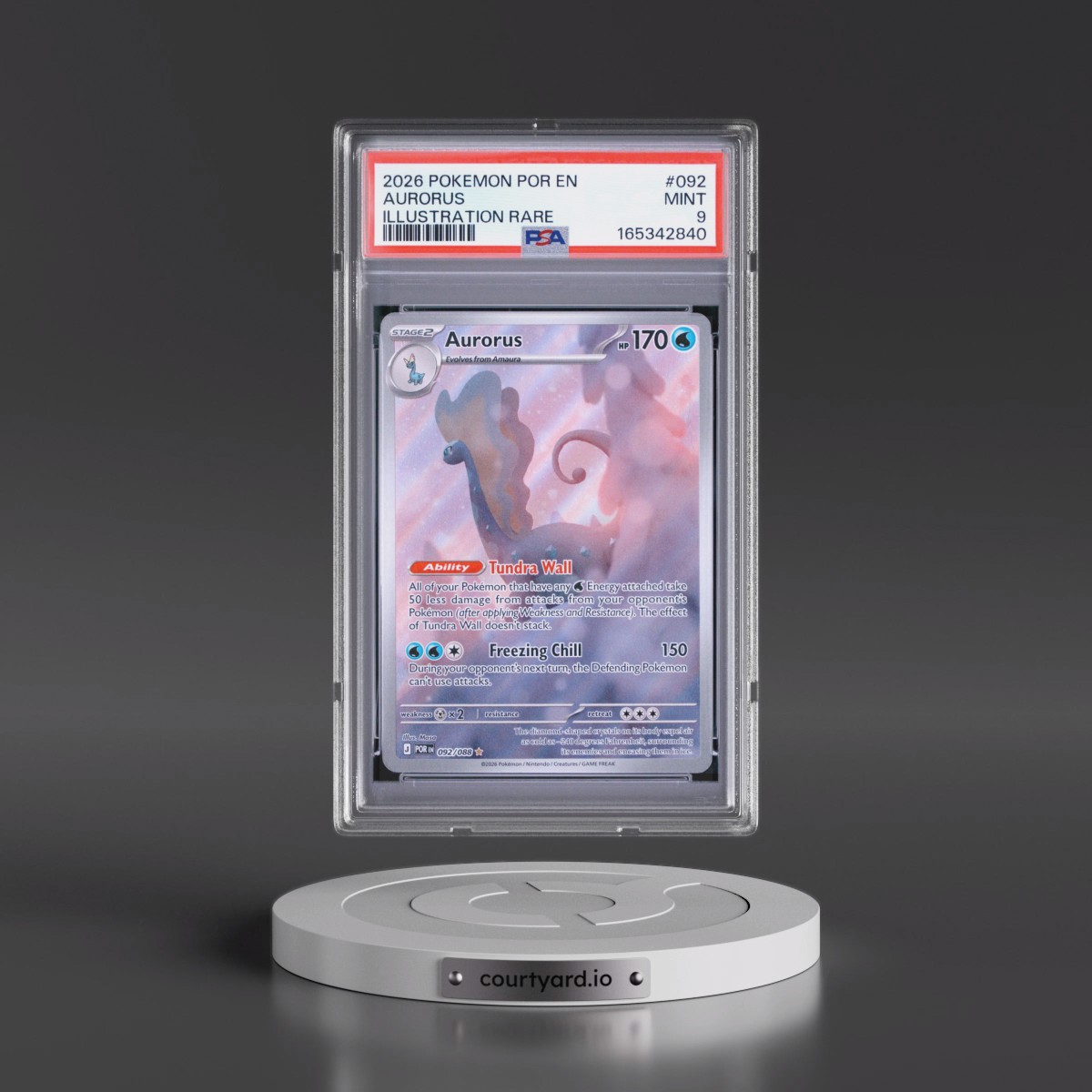 2026 Pokémon Por EN-Perfect Order #092 Aurorus - Illustration Rare (PSA 9 MINT)