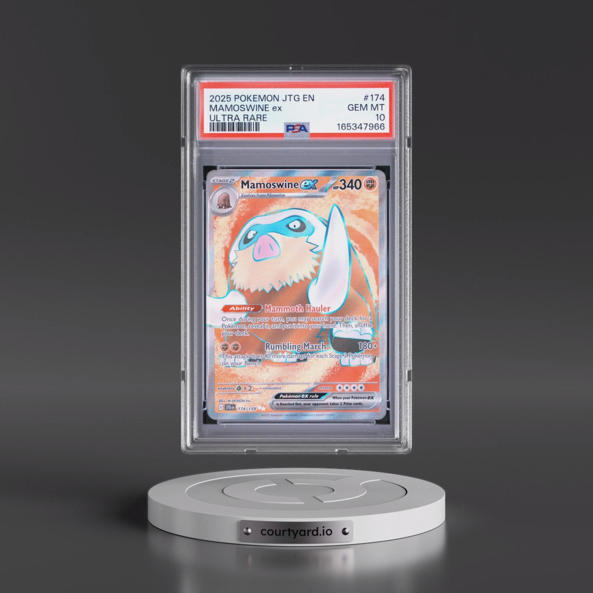 2025 Pokémon Jtg EN-Journey Together #174 Mamoswine EX - Holo Ultra Rare (PSA 10 GEM MINT)