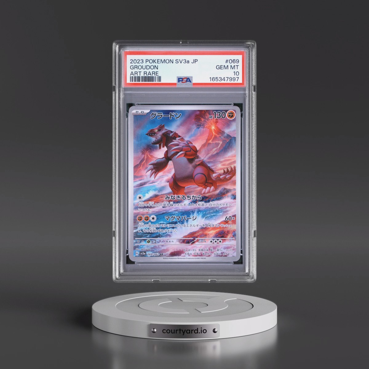 2023 Pokémon Sv3a-Raging Surf #069 Groudon - Art Rare (PSA 10 GEM MINT)