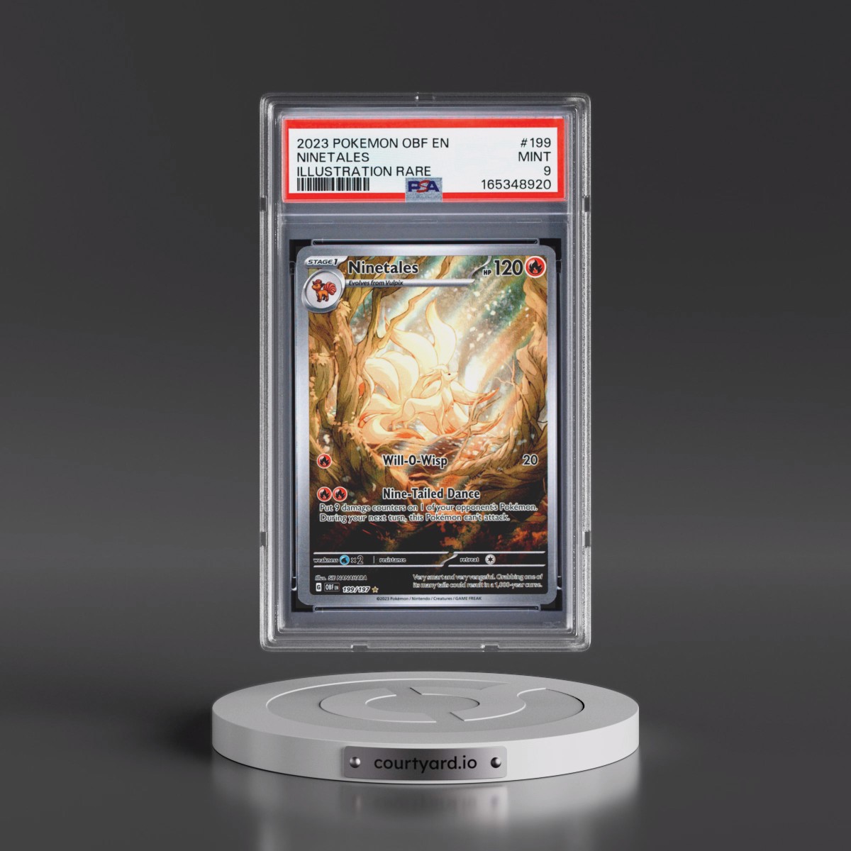 2023 Pokémon Obf EN-Obsidian Flames #199 Ninetales - Illustration Rare (PSA 9 MINT)