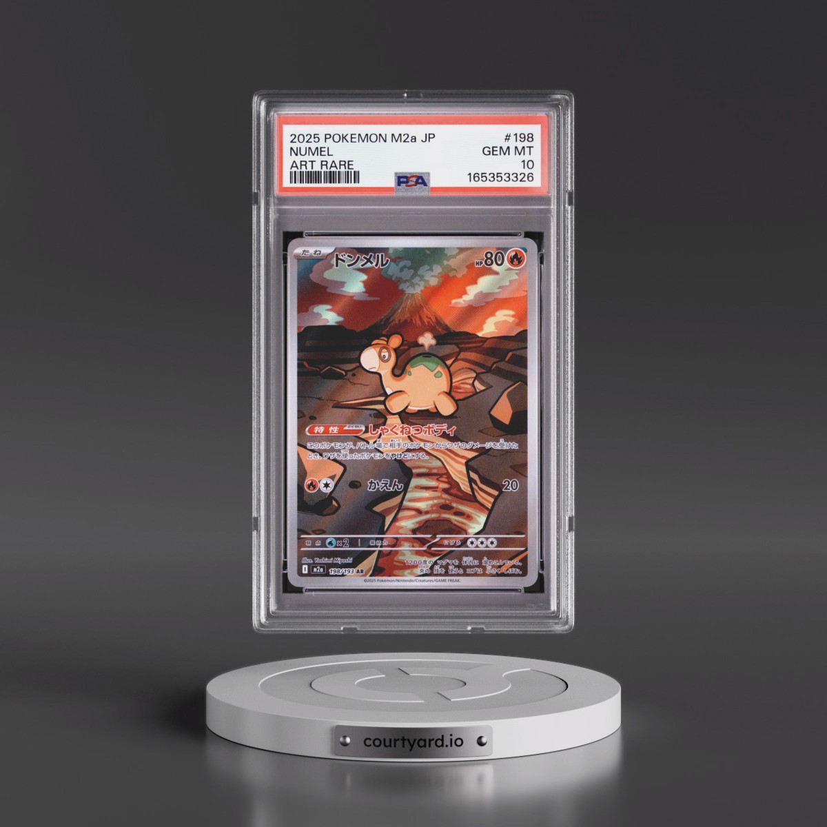 2025 Pokémon M2a-Mega Dream EX #198 Numel - Art Rare (PSA 10 GEM MINT)