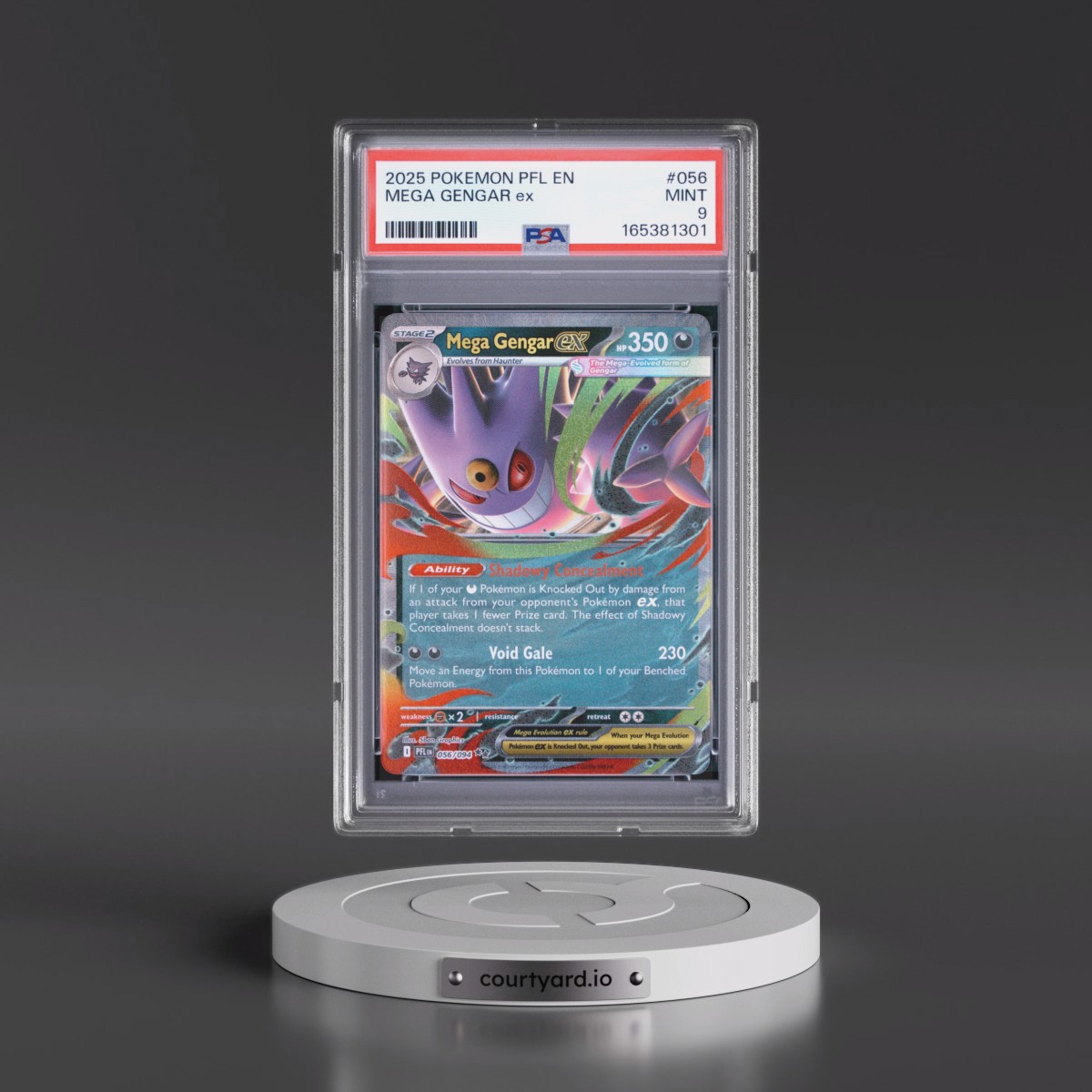2025 Pokémon Pfl EN-Phantasmal Flames #056 Mega Gengar EX - Holo (PSA 9 MINT)