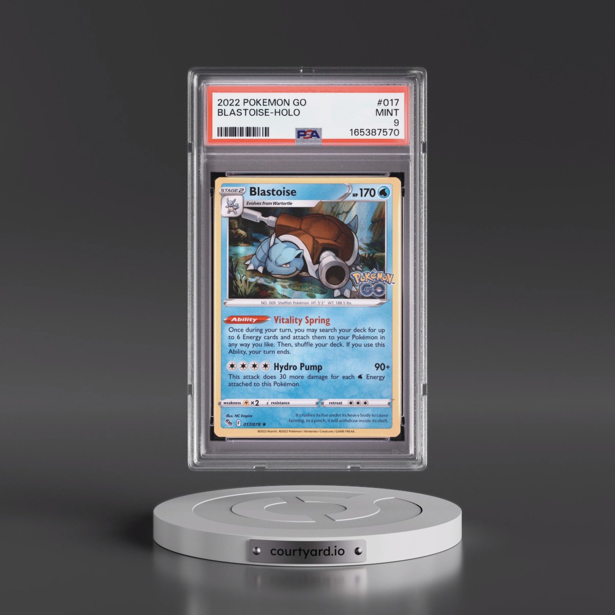 2022 Pokémon Go #017 Blastoise - Holo (PSA 9 MINT)