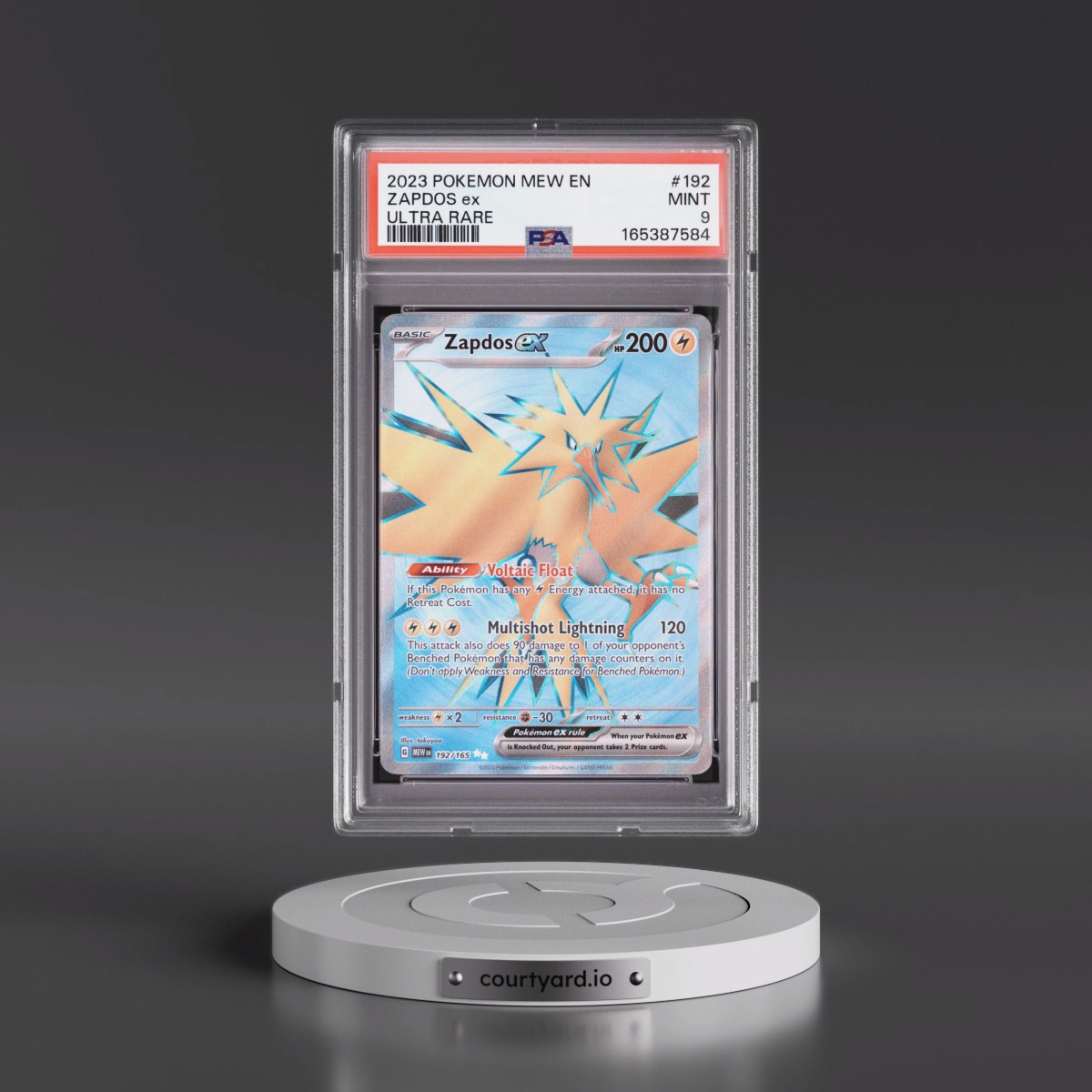 2023 Pokémon Mew EN-151 #192 Zapdos EX - Holo Ultra Rare (PSA 9 MINT)