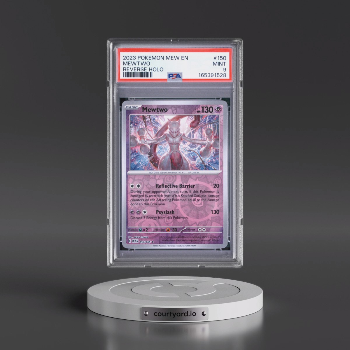 2023 Pokémon Mew EN-151 #150 Mewtwo - Reverse Holo (PSA 9 MINT)