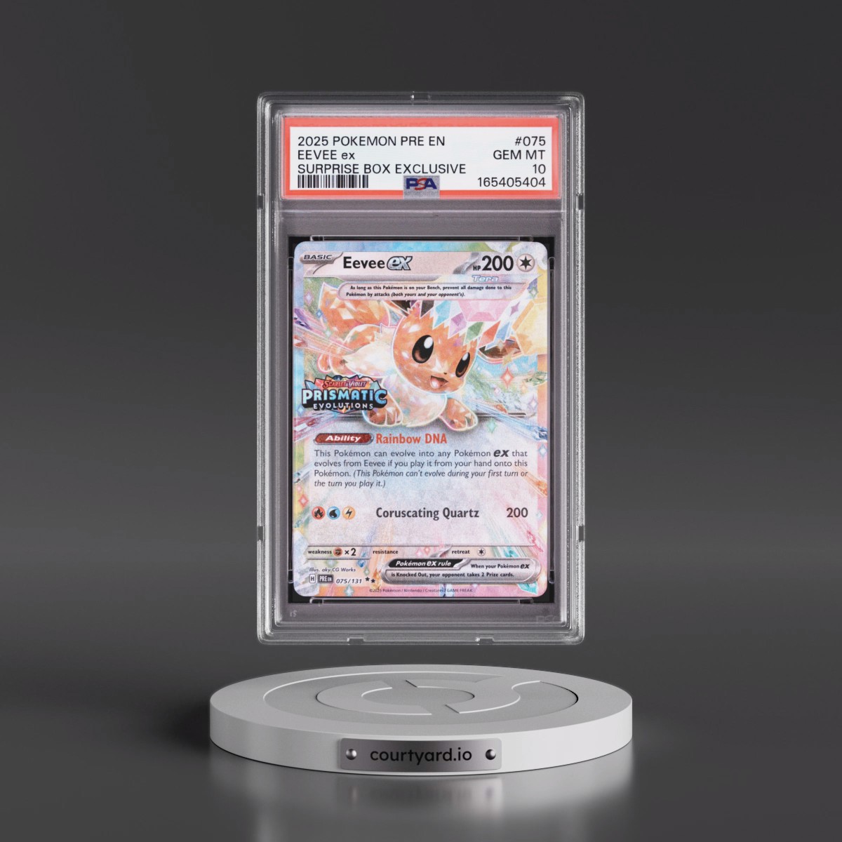 2025 Pokémon Pre EN-Prismatic Evolutions Eevee EX - Holo Surprise Box Exclusive #075 PSA 10