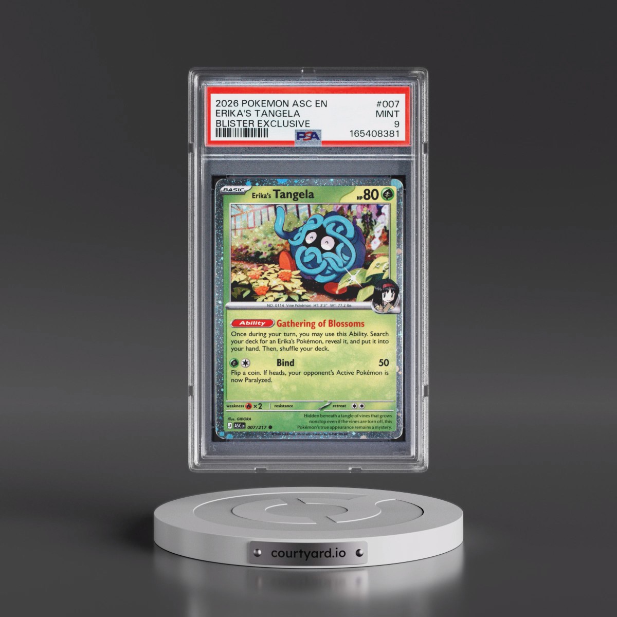 2026 Pokémon Asc EN-Ascended Heroes #007 Erika's Tangela - Blister Exclusive (PSA 9 MINT)