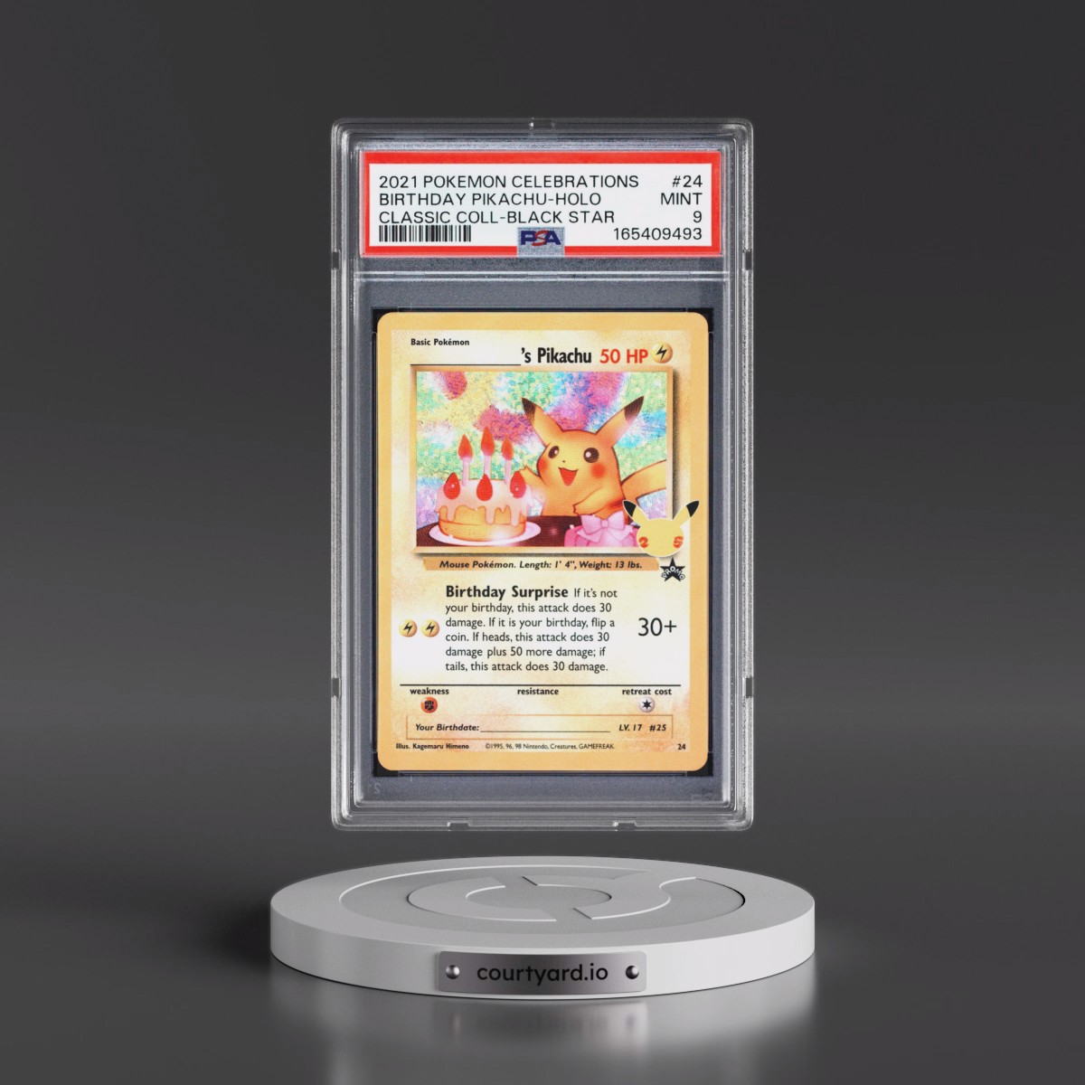 2021 Pokémon Celebrations Classic Collection #24 Birthday Pikachu - Holo (PSA 9 MINT)
