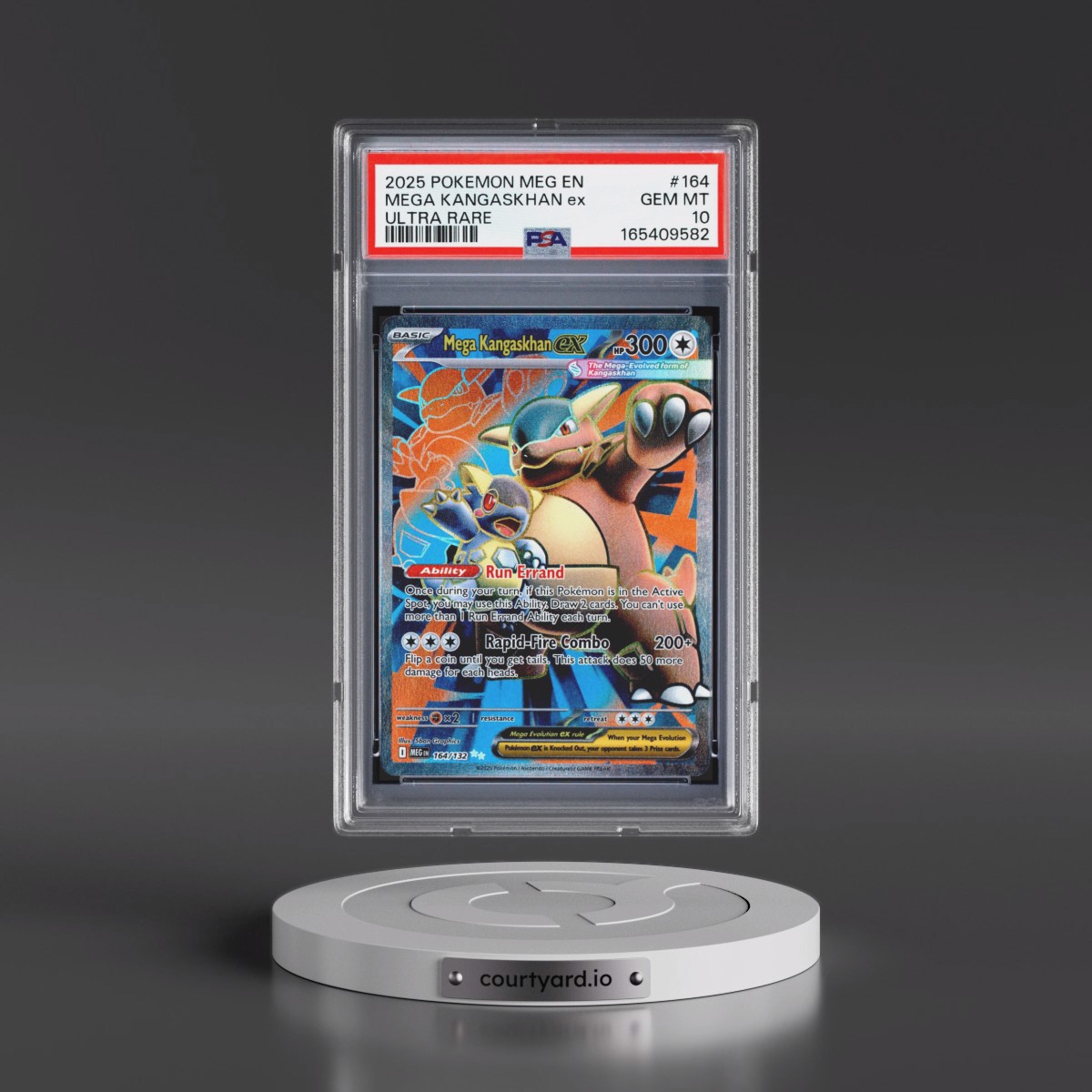 2025 Pokémon Meg EN-Mega Evolution #164 Mega Kangaskhan EX - Holo Ultra Rare (PSA 10 GEM MINT)