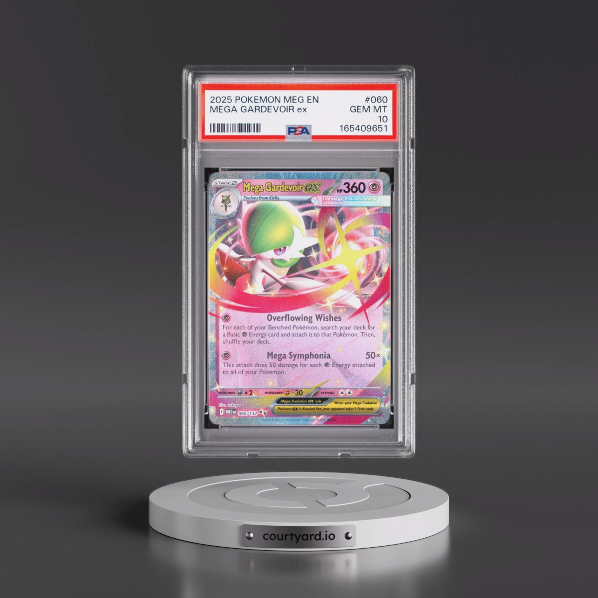 2025 Pokémon Meg EN-Mega Evolution #060 Mega Gardevoir EX - Holo (PSA 10 GEM MINT)