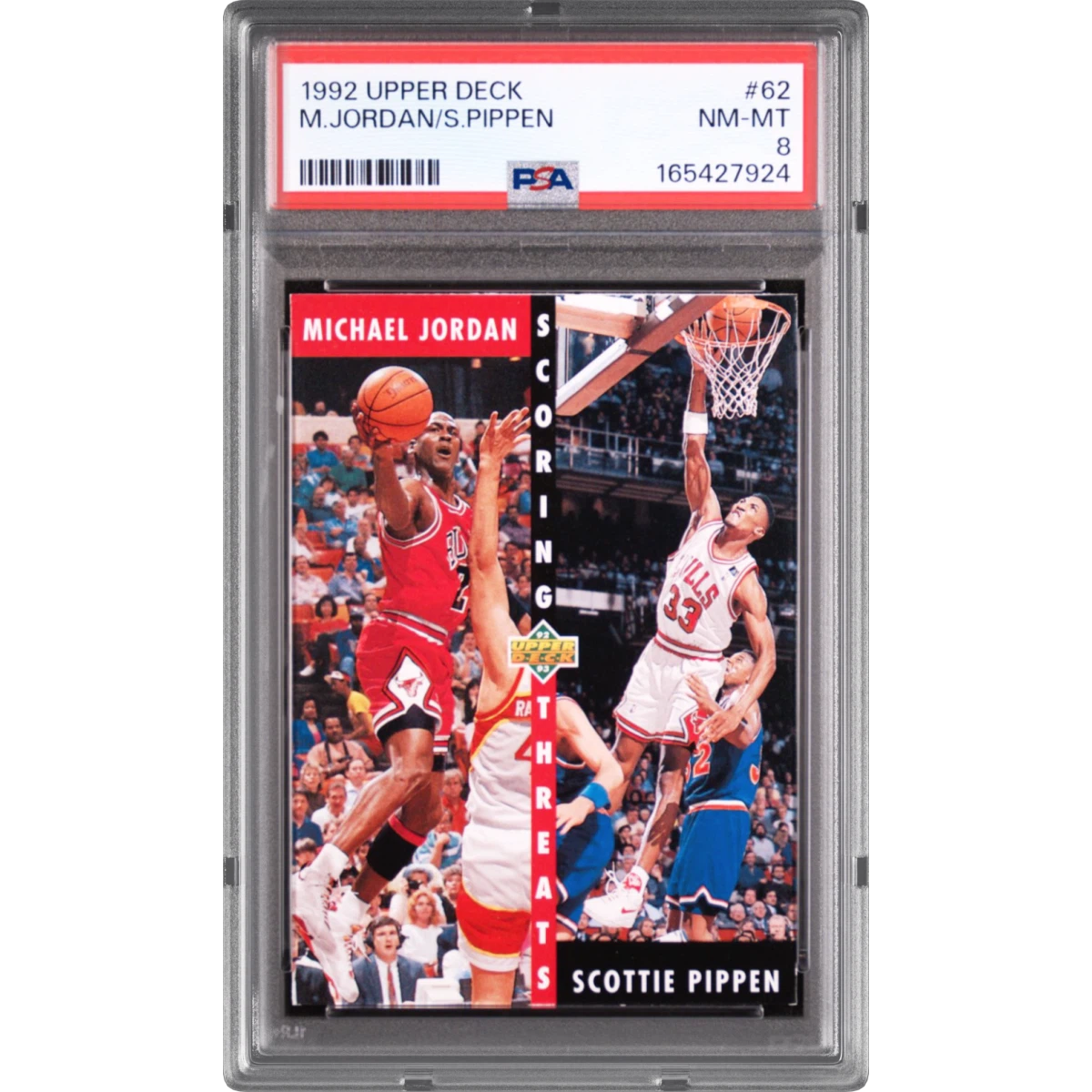 1992 Upper Deck #62 Michael Jordan/Scottie Pippen (PSA 8 NM-MT)