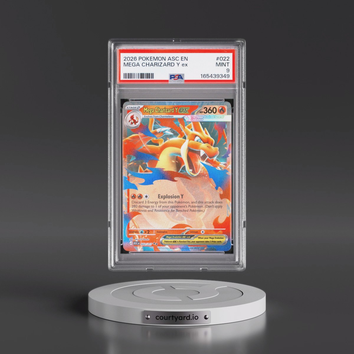 2026 Pokémon Asc EN-Ascended Heroes #022 Mega Charizard Y EX - Holo (PSA 9 MINT)