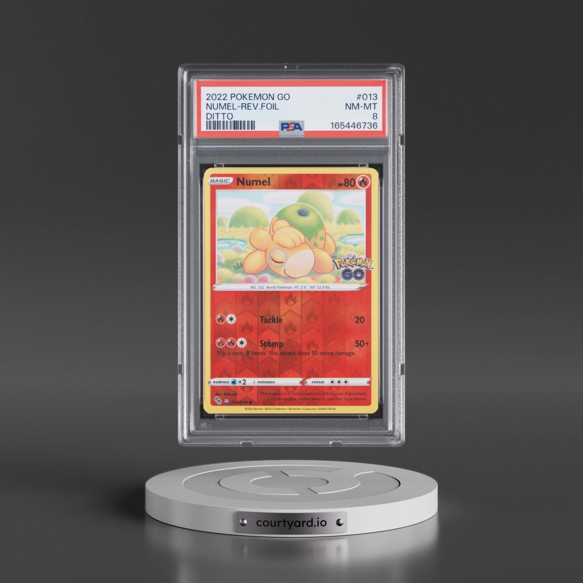 2022 Pokémon Go #013 Numel - Reverse Foil Ditto (PSA 8 NM-MT)