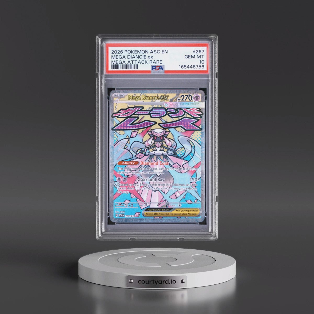 2026 Pokémon Asc EN-Ascended Heroes #267 Mega Diancie EX - Holo Mega Attack Rare (PSA 10 GEM MINT)