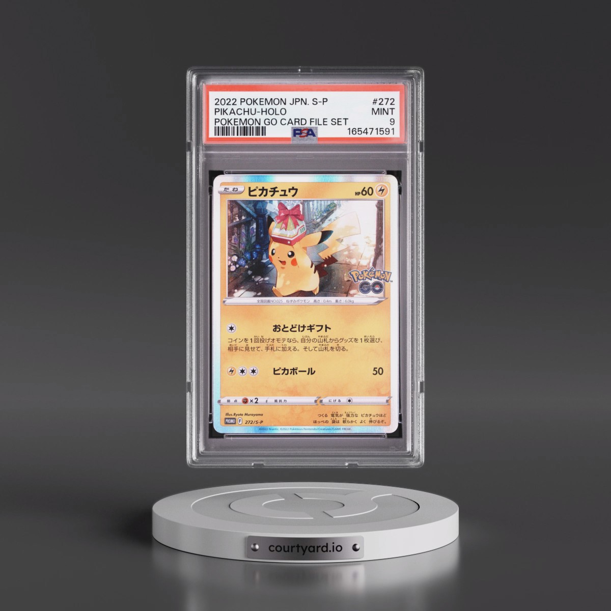 2022 Pokémon S Promo #272 Pikachu - Holo Pokemon Go Card File Set (PSA 9 MINT)