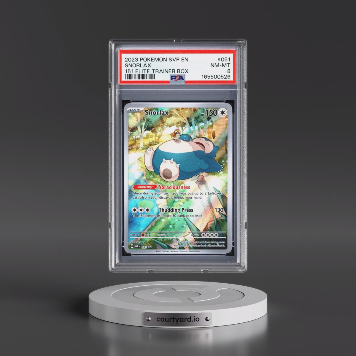 2023 Pokémon Svp EN-SV Black Star Promo #051 Snorlax - 151 Elite Trainer Box (PSA 8 NM-MT)