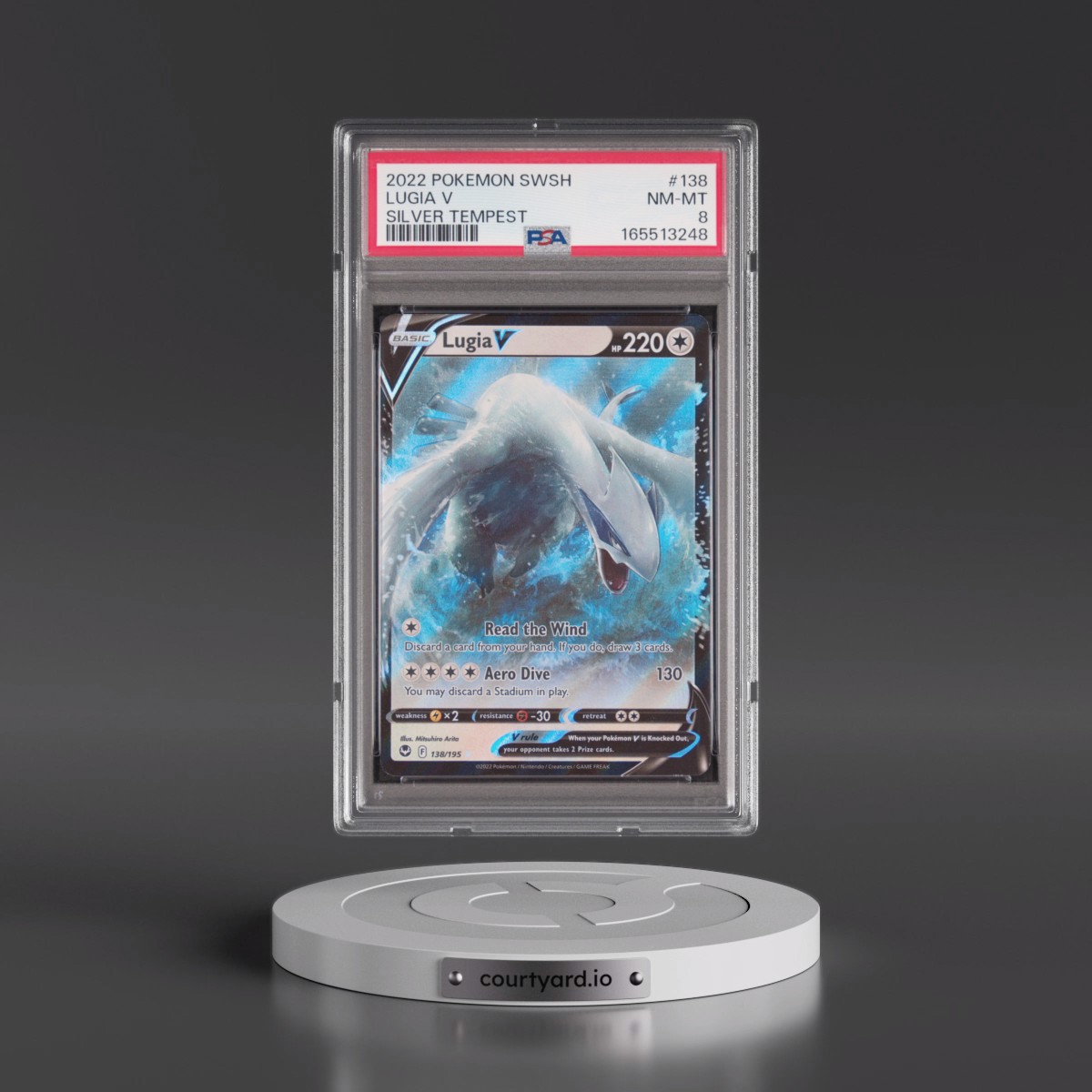 2022 Pokémon Sword & Shield Silver Tempest Lugia V - Holo #138 PSA 8