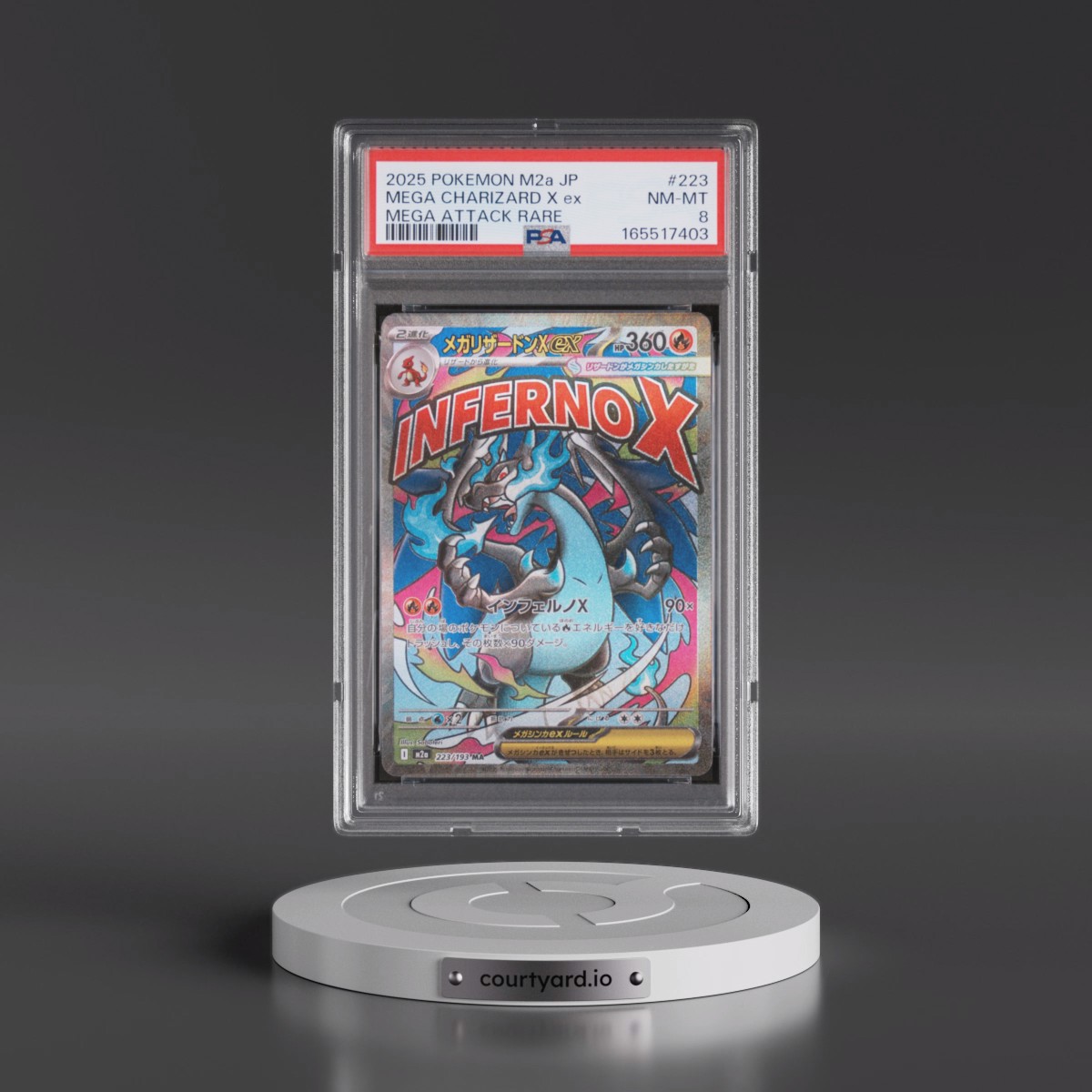2025 Pokémon M2a-Mega Dream EX #223 Mega Charizard X EX - Holo Mega Attack Rare (PSA 8 NM-MT)