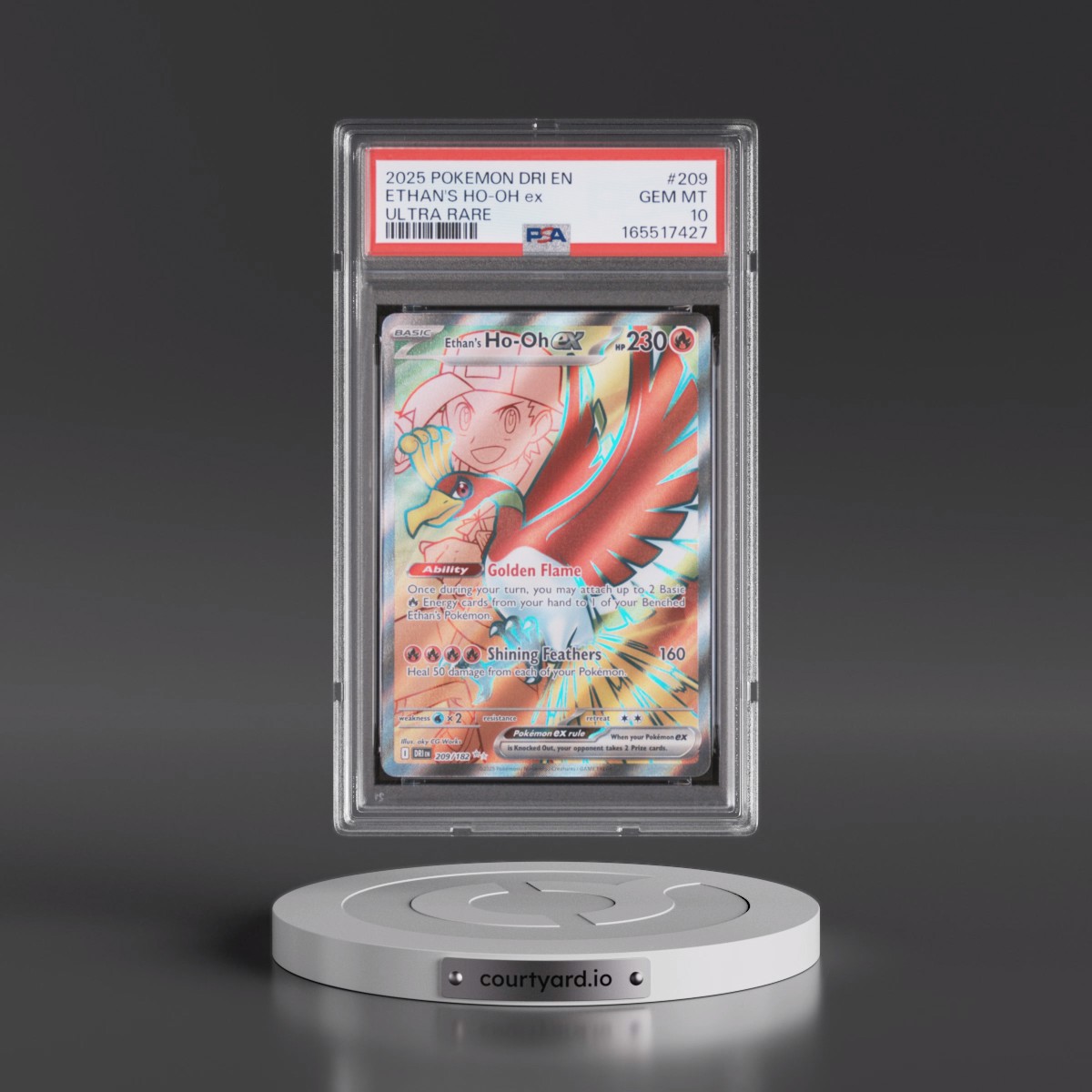 2025 Pokémon Dri EN-Destined Rivals #209 Ethan's HO-Oh EX - Holo Ultra Rare (PSA 10 GEM MINT)