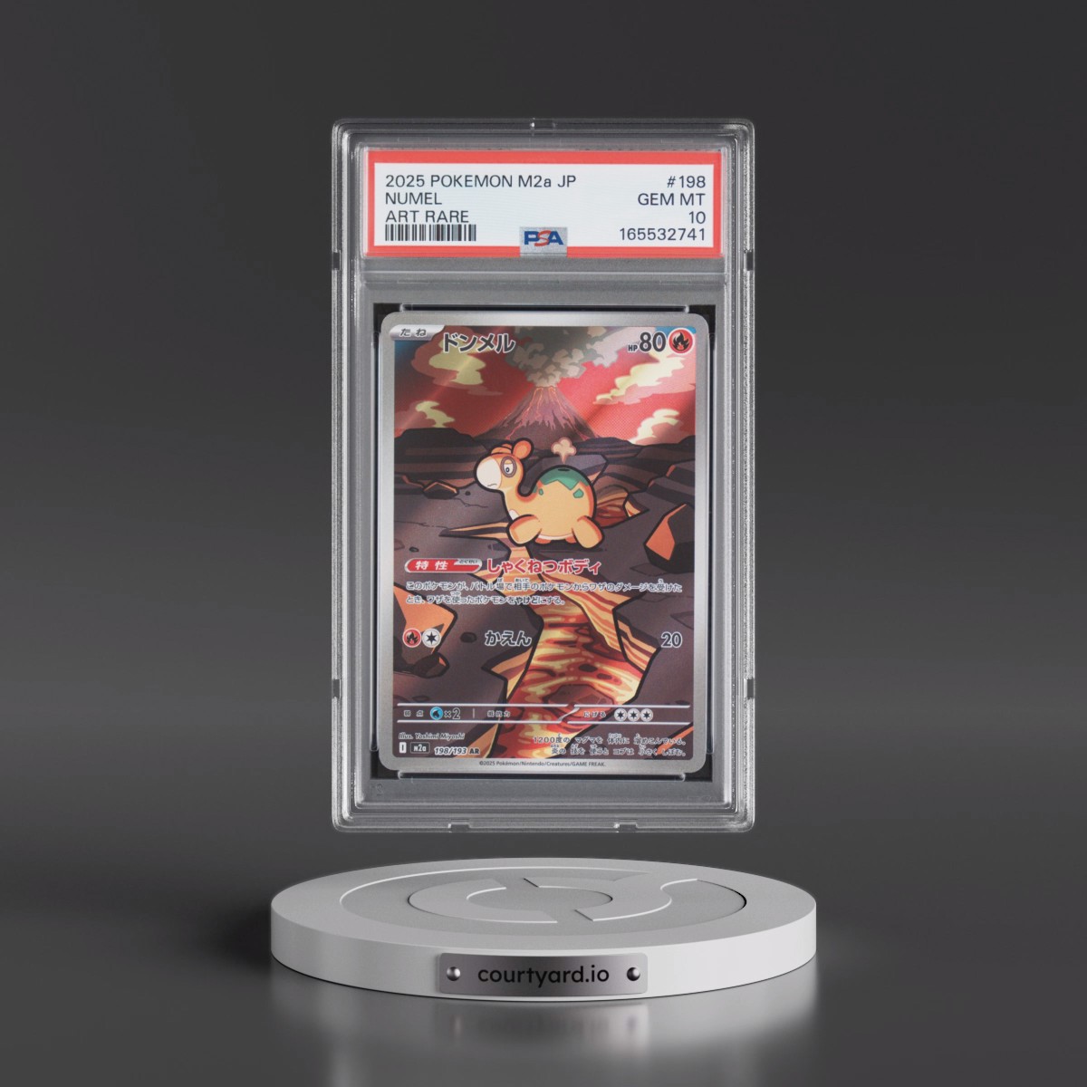 2025 Pokémon M2a-Mega Dream EX #198 Numel - Art Rare (PSA 10 GEM MINT)