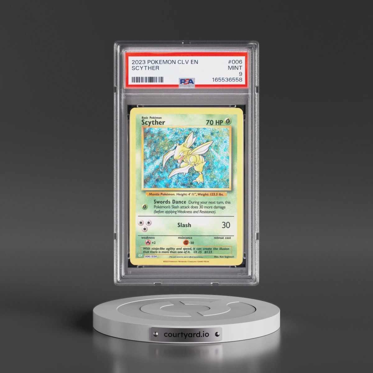 2023 Pokémon CLV-Trading Card Game Classic Venusaur & Lugia EX Deck #006 Scyther (PSA 9 MINT)