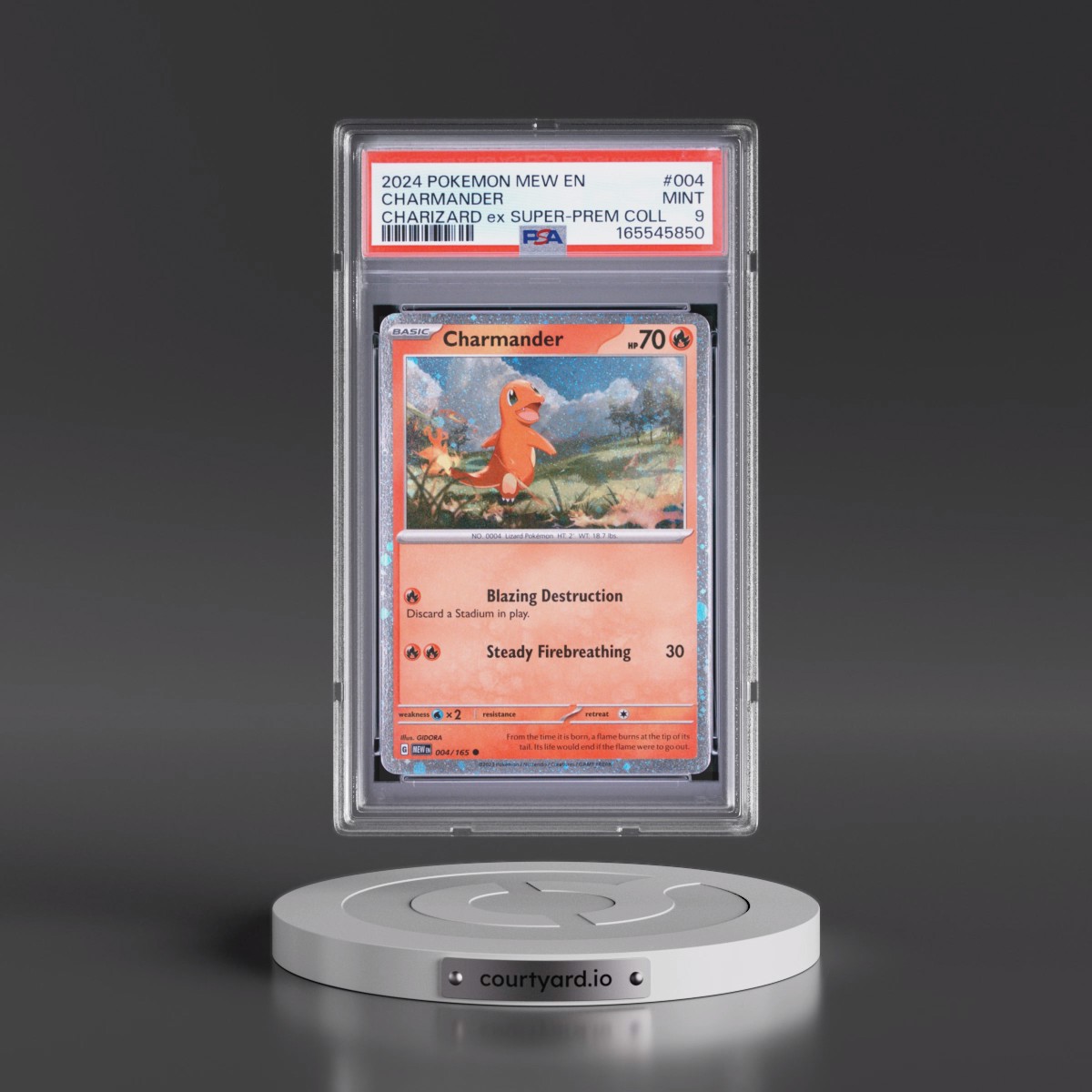 2024 Pokémon Mew EN-151 #004 Charmander - Charizard EX Super-Premium Collection (PSA 9 MINT)
