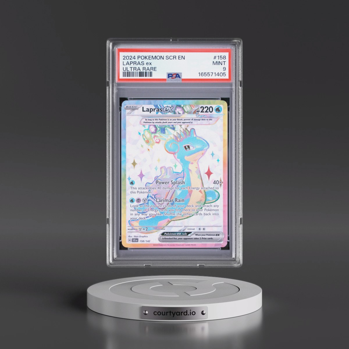 2024 Pokémon Scr EN-Stellar Crown #158 Lapras EX - Holo Ultra Rare (PSA 9 MINT)