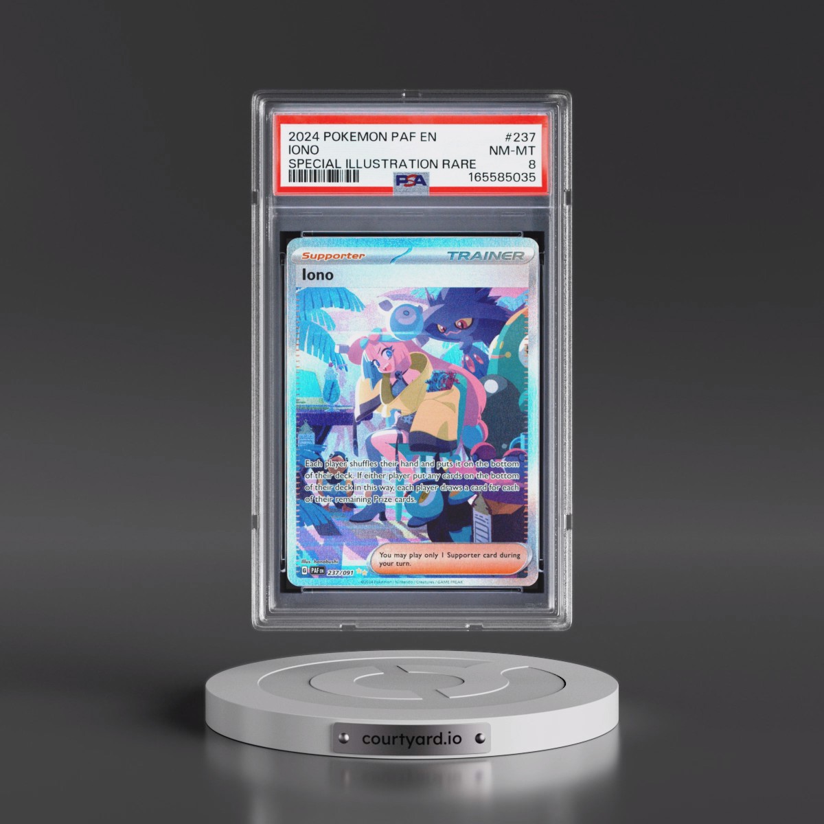 2024 Pokémon Paf EN-Paldean Fates #237 Iono - Special Illustration Rare (PSA 8 NM-MT)