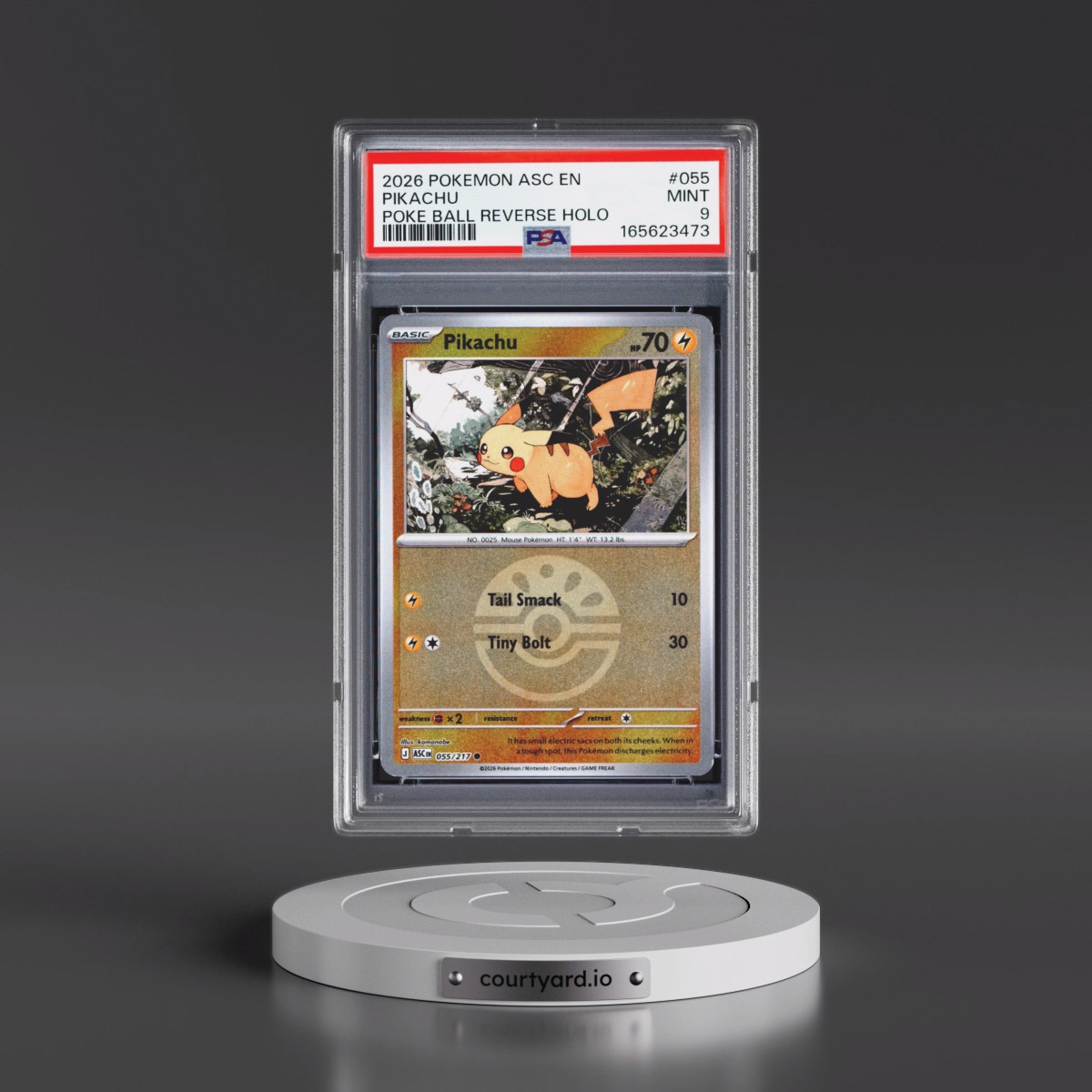 2026 Pokémon Asc EN-Ascended Heroes Pikachu - Reverse Holo Poke Ball #055 PSA 9