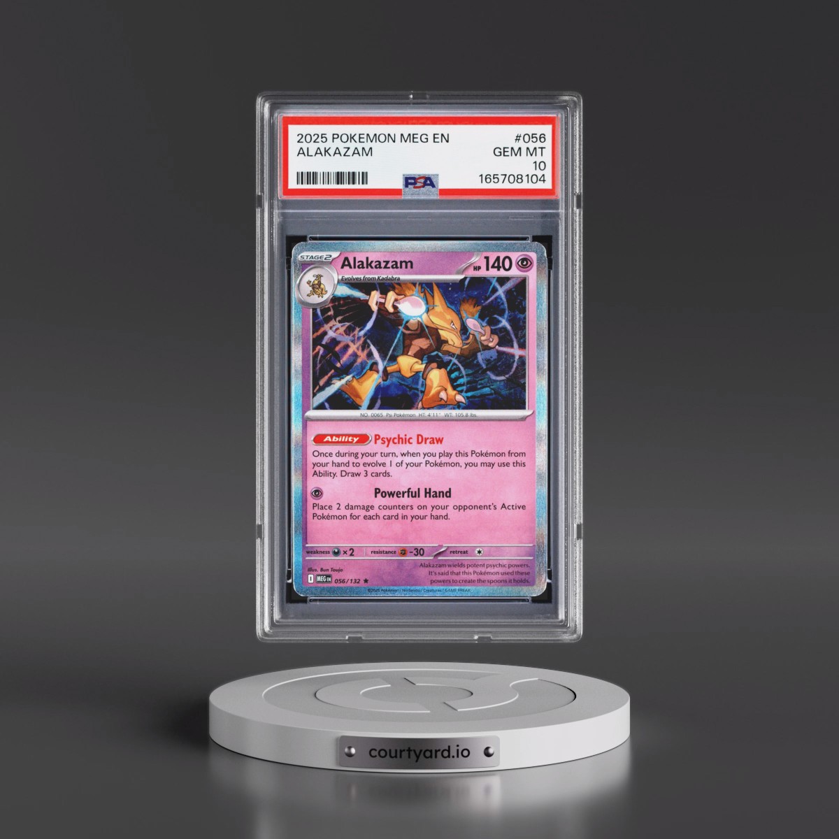 2025 Pokémon Meg EN-Mega Evolution #056 Alakazam (PSA 10 GEM MINT)